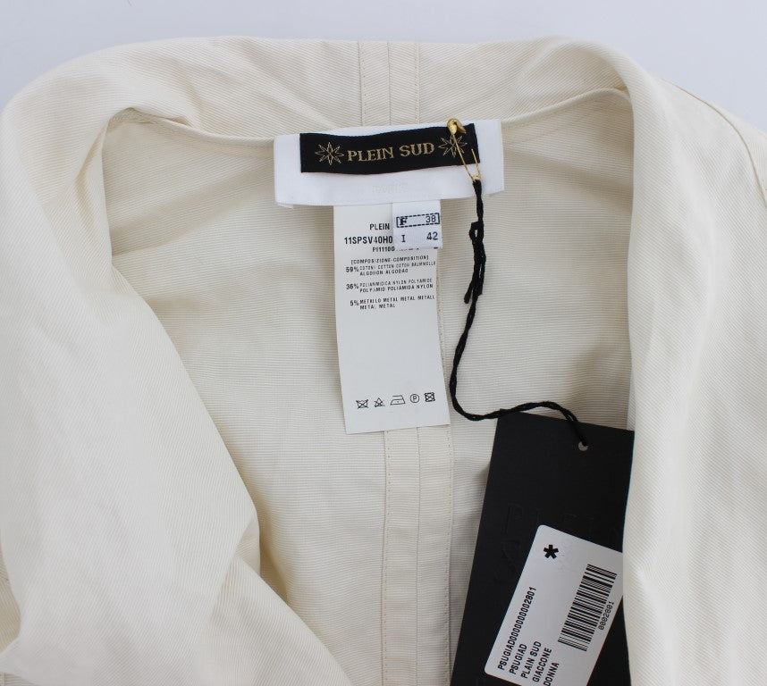 PLEIN SUD White Trench Coat Jacket-7