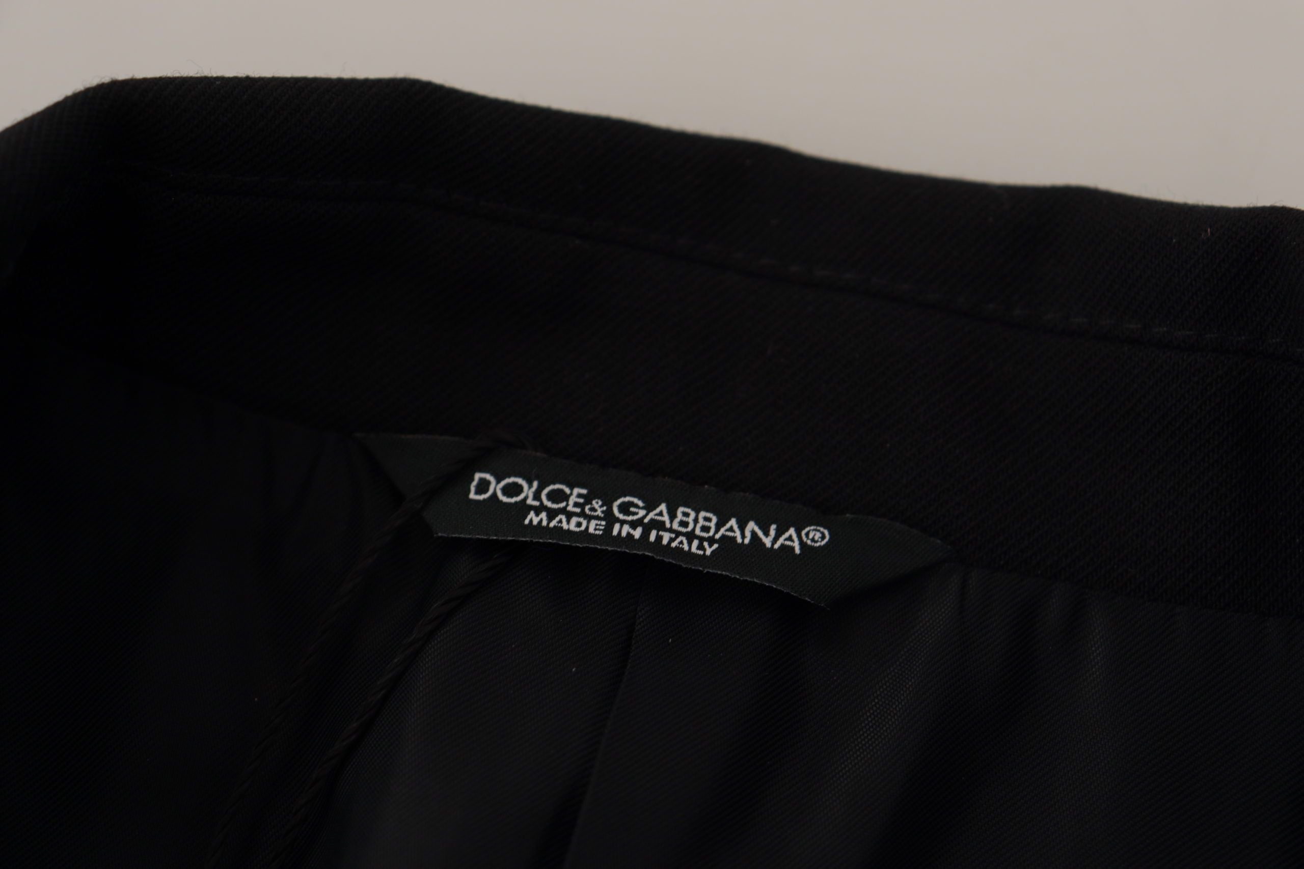 Dolce & Gabbana Schwarzer doppelreihiger Mantel Blazer Jacke-6