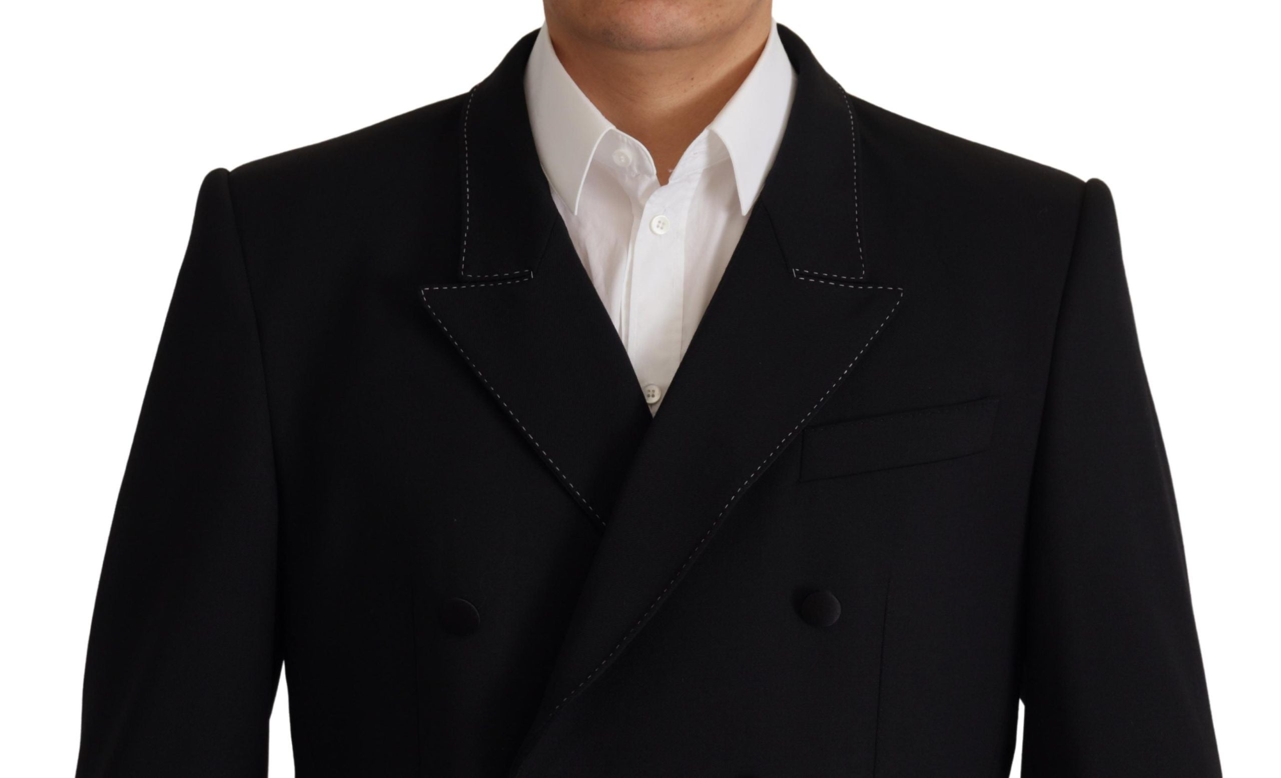 Dolce & Gabbana Schwarzer doppelreihiger Mantel Blazer Jacke-4