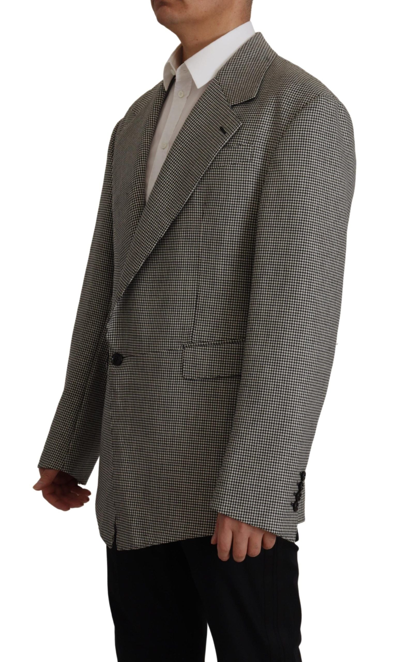 Dolce & Gabbana Grey Check Single-Breasted Jacket Blazer-2