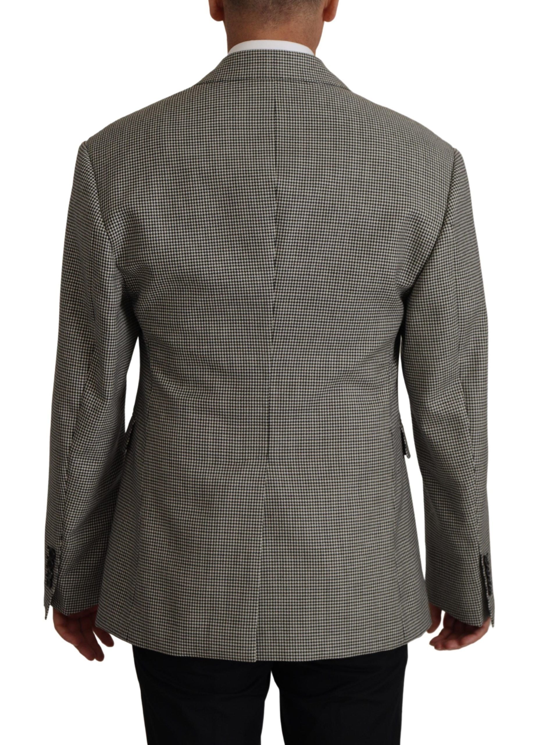Dolce & Gabbana Grey Check Single-Breasted Jacket Blazer-3