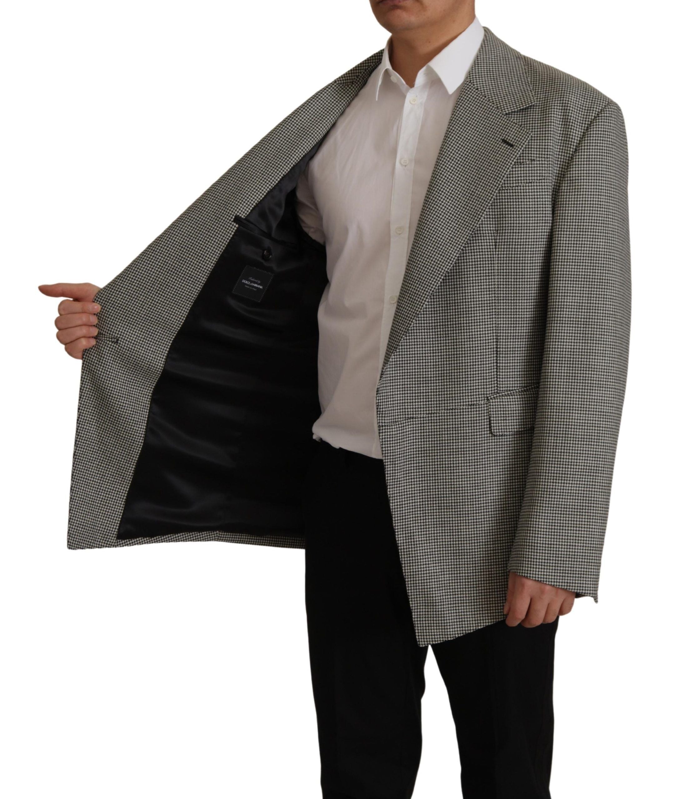 Dolce & Gabbana Grey Check Single-Breasted Jacket Blazer-5