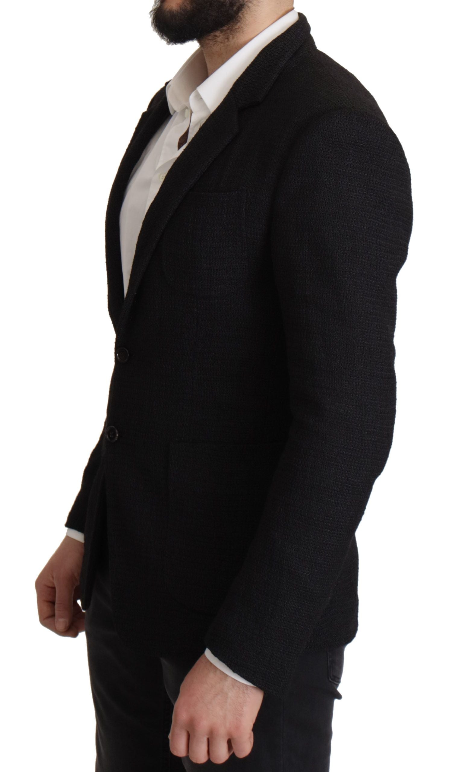 Dolce & Gabbana Black Single-Breasted Coat Men's Blazer-5