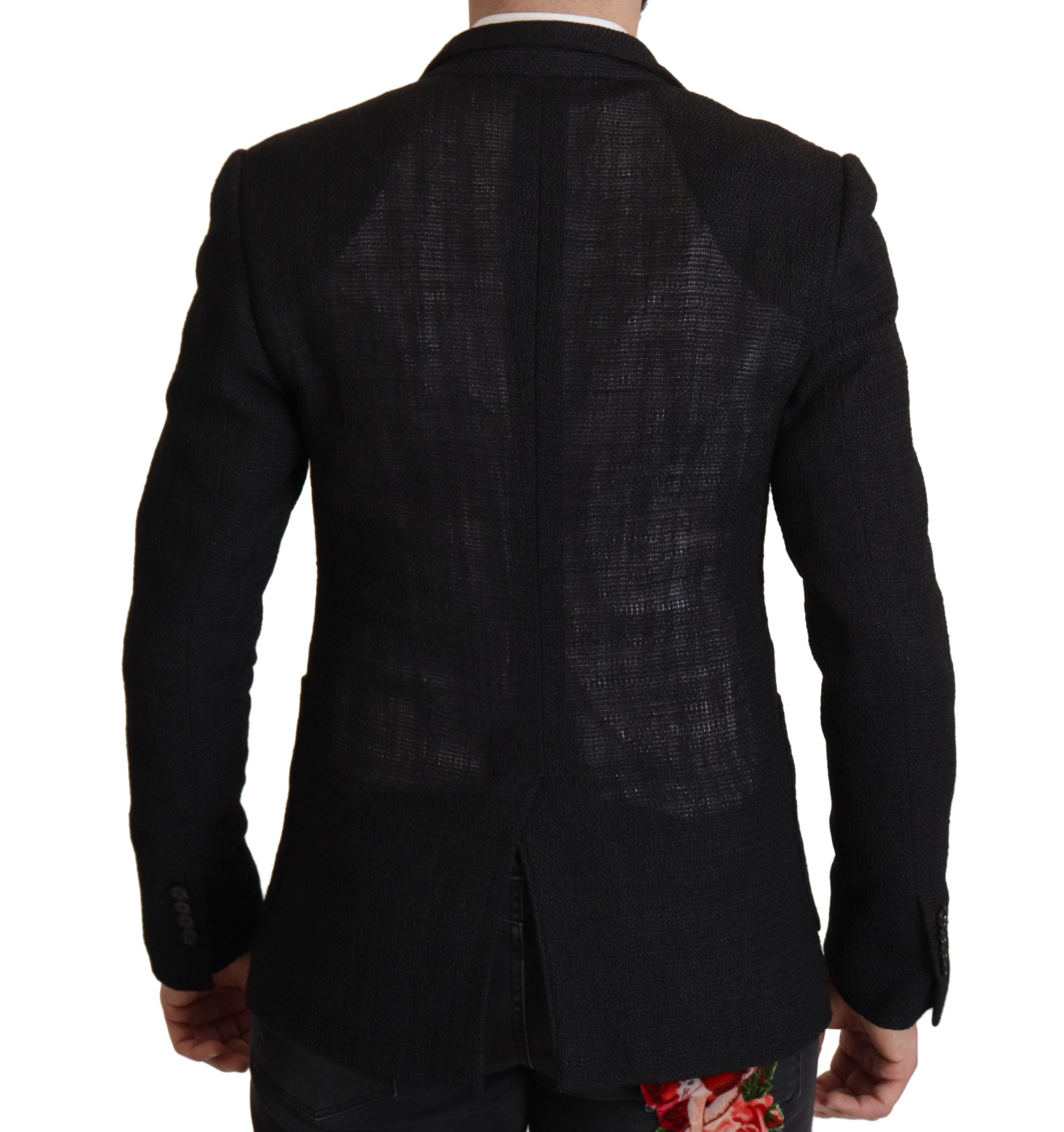 Dolce & Gabbana Black Single-Breasted Coat Men's Blazer-2
