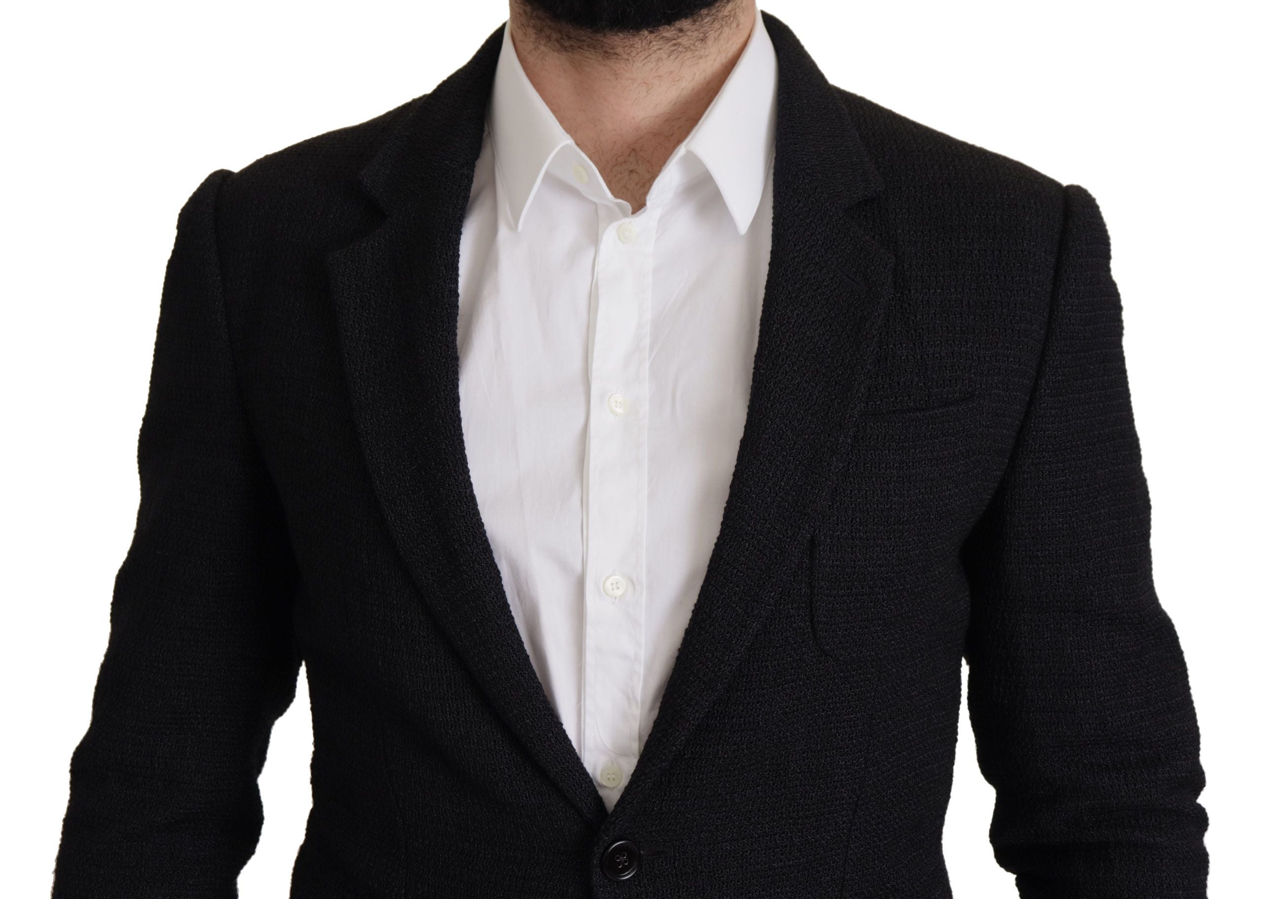 Dolce & Gabbana Black Single-Breasted Coat Men's Blazer-3