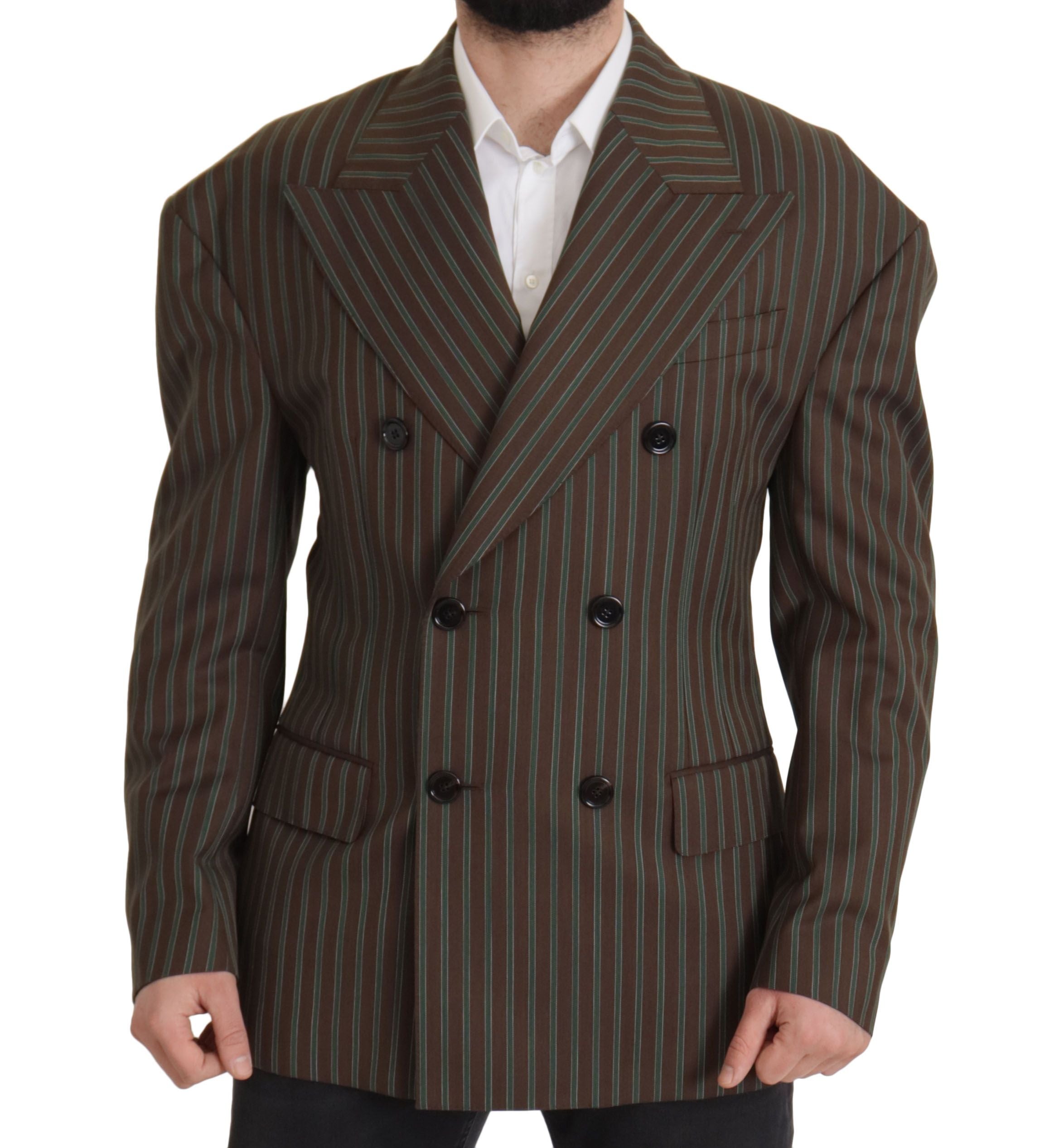 Dolce & Gabbana Mehrfarbig gestreifter doppelreihiger Blazer-4