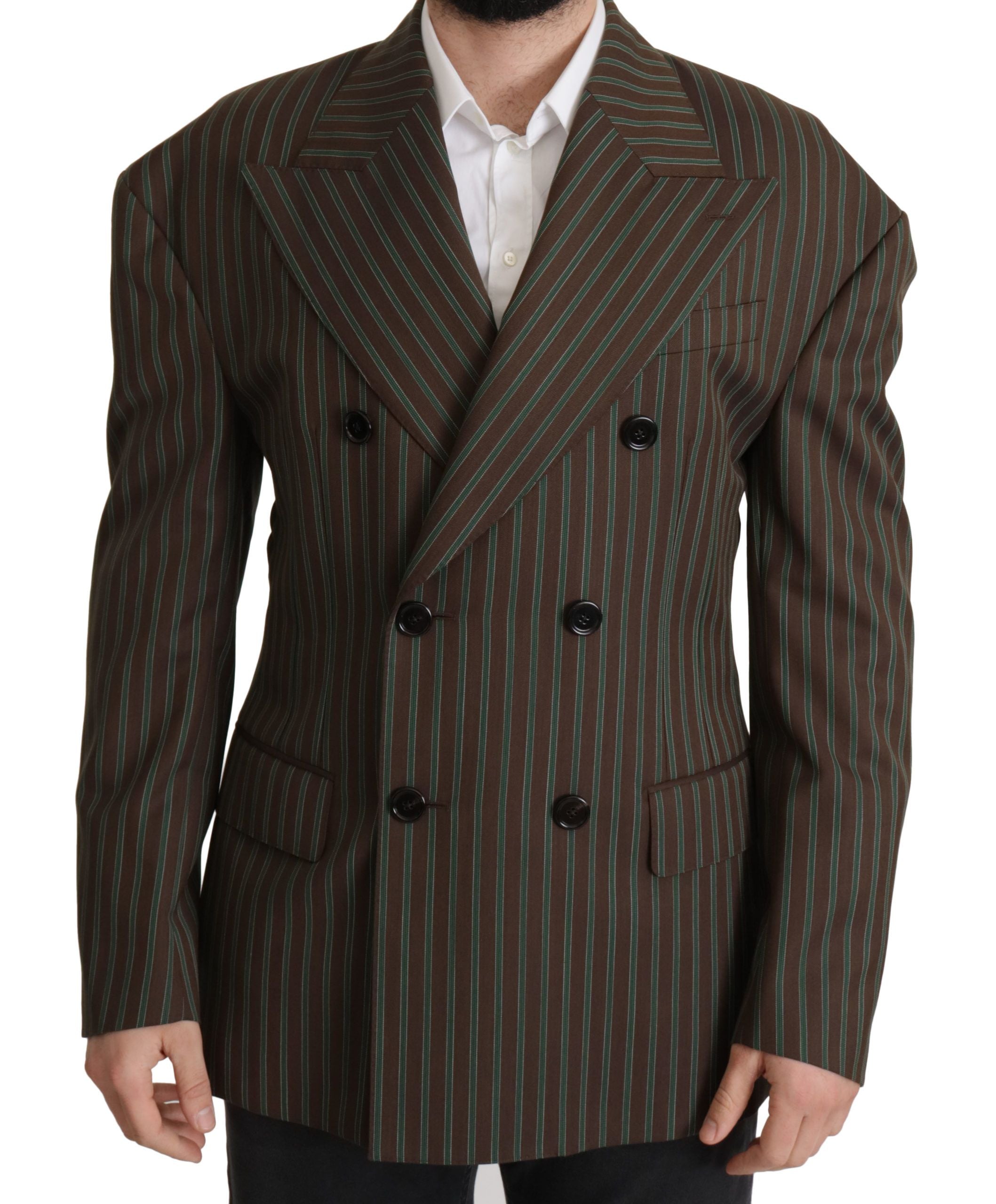 Dolce & Gabbana Mehrfarbig gestreifter doppelreihiger Blazer-1