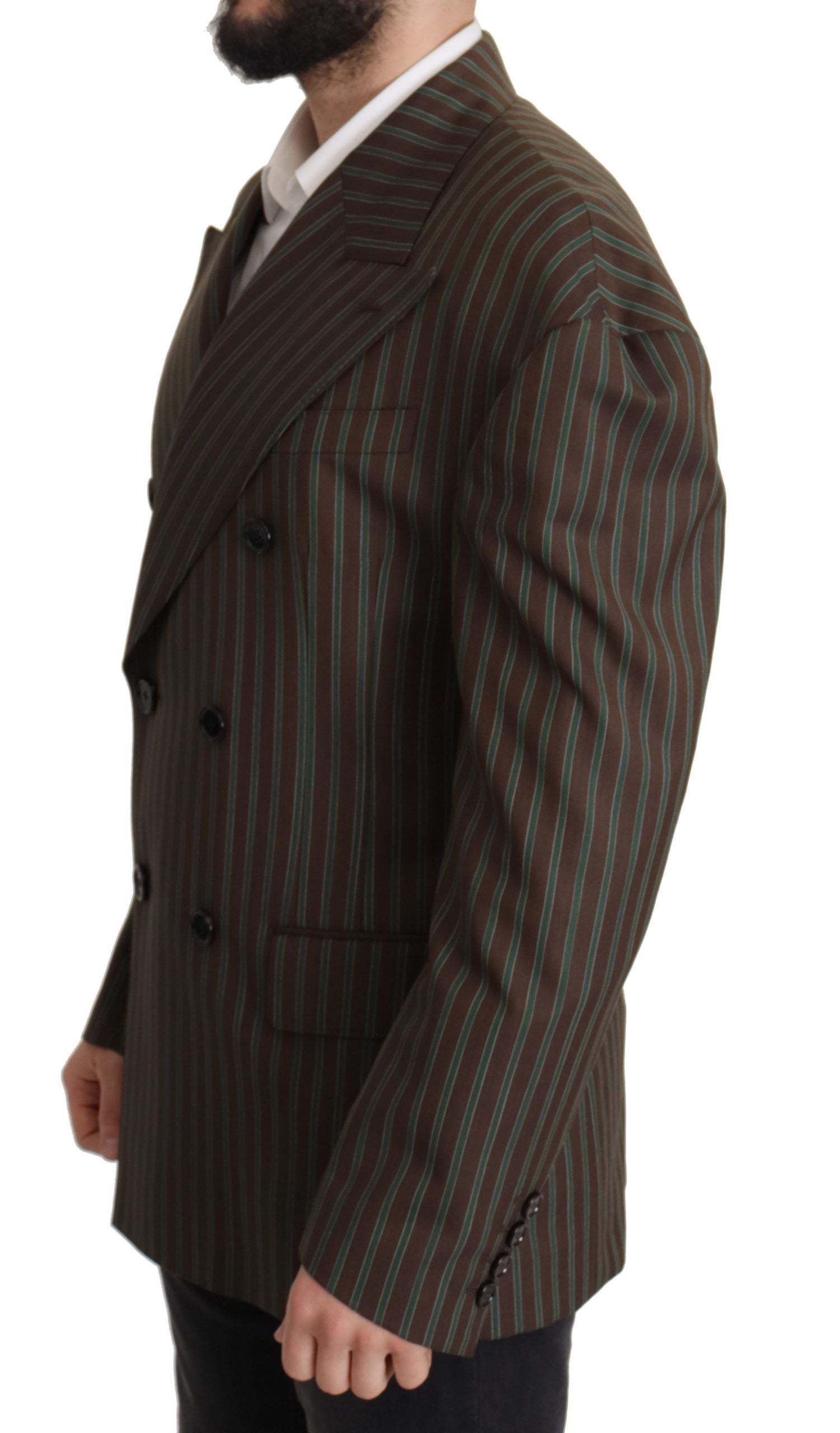 Dolce & Gabbana Mehrfarbig gestreifter doppelreihiger Blazer-5