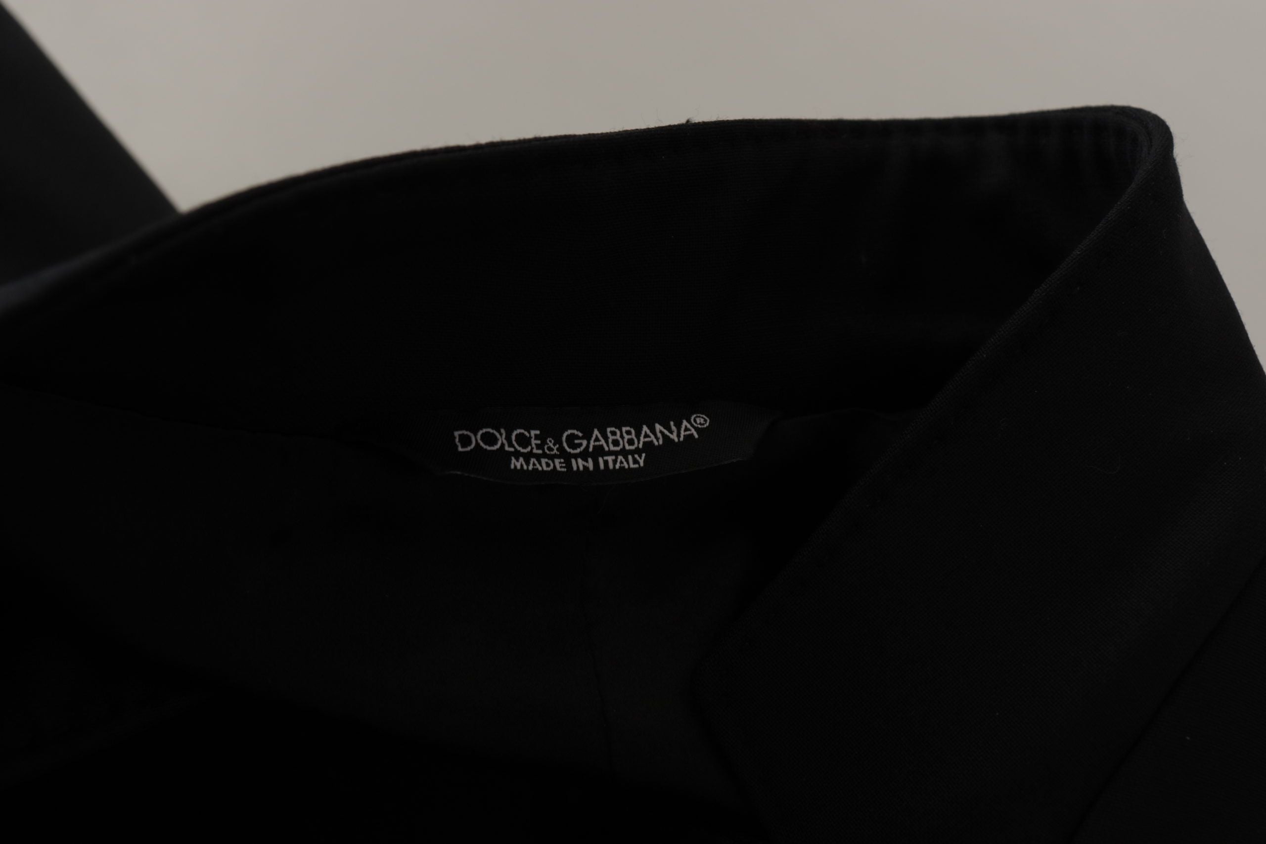 Dolce & Gabbana Schwarzer Wollmantel einreihig Männer Blazer-6
