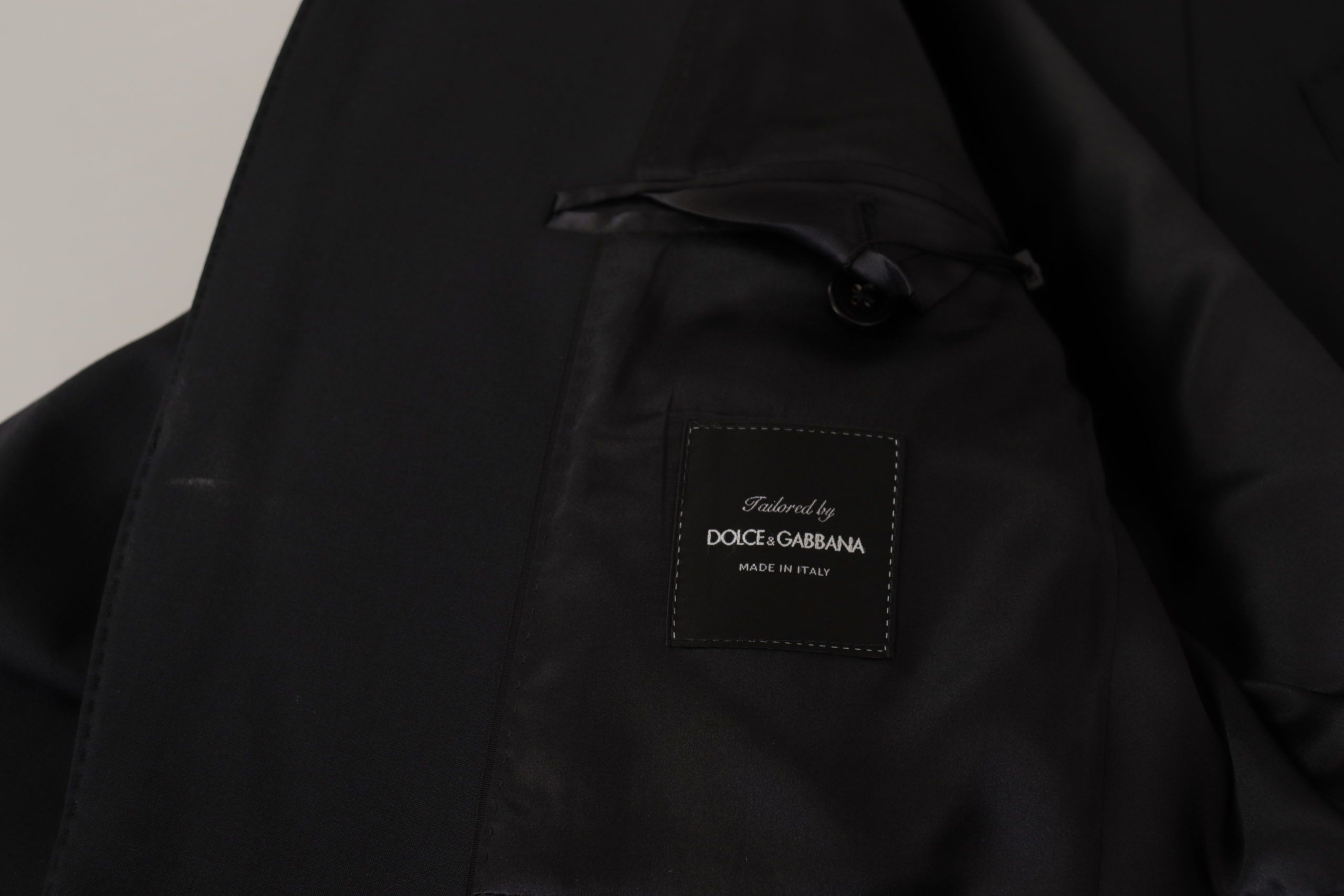 Dolce & Gabbana Schwarzer Wollmantel einreihig Männer Blazer-8