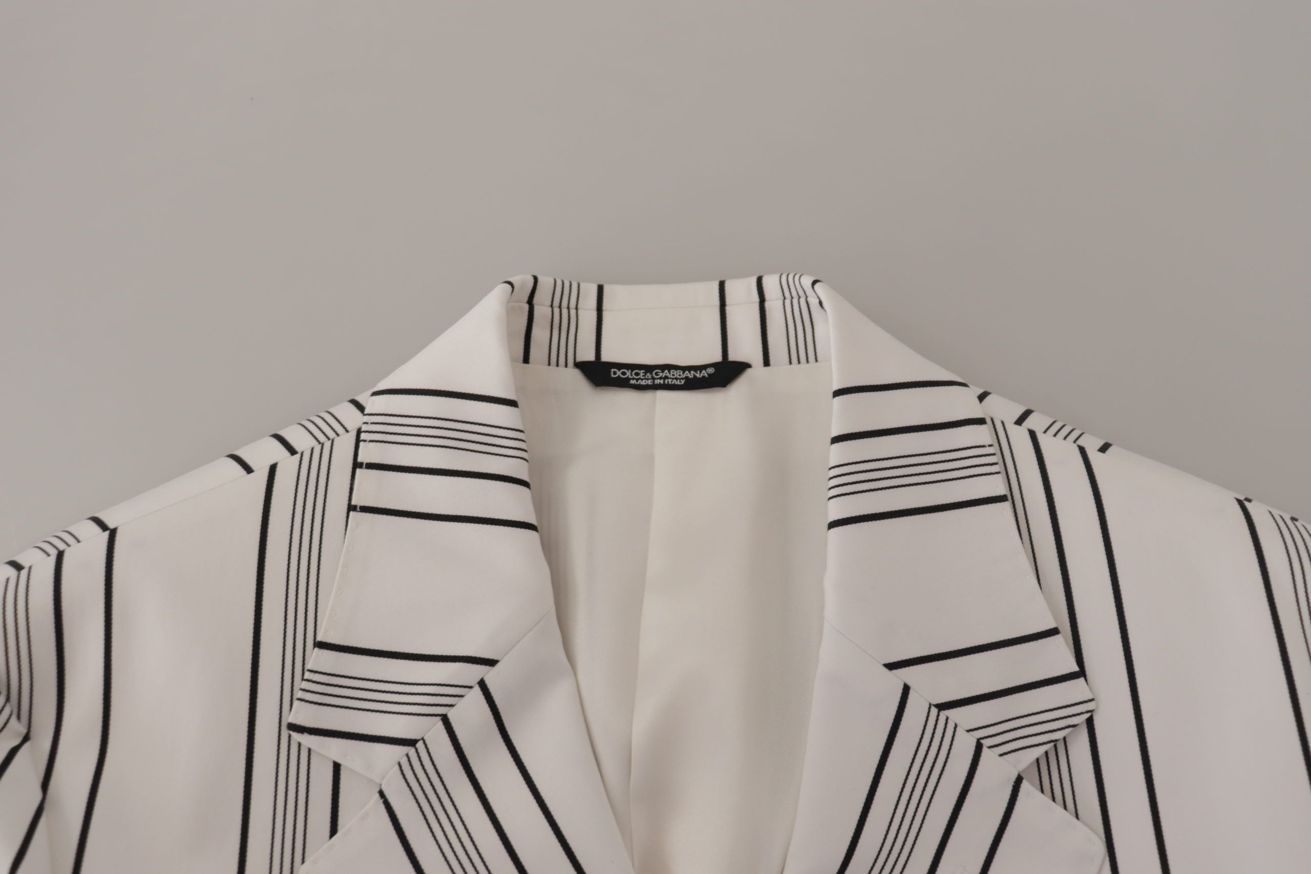 Dolce & Gabbana white striped single-breasted cotton blazer-6