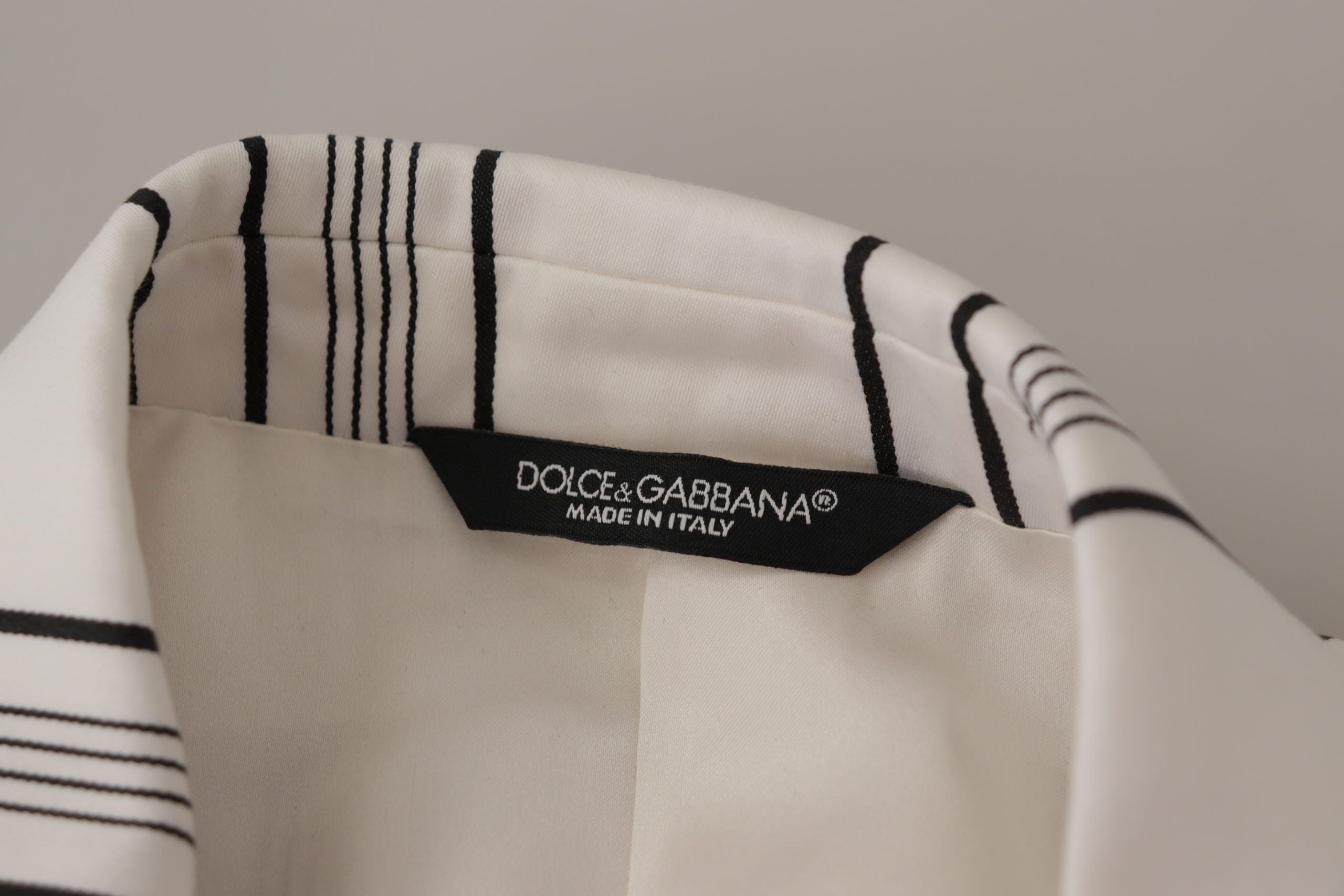 Dolce & Gabbana white striped single-breasted cotton blazer-7