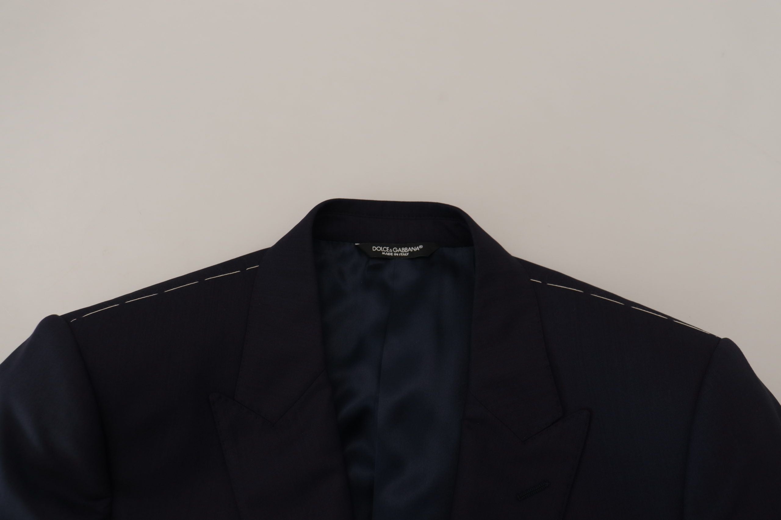 Dolce & Gabbana Blue Single-Breasted Wool Coat Blazer-7