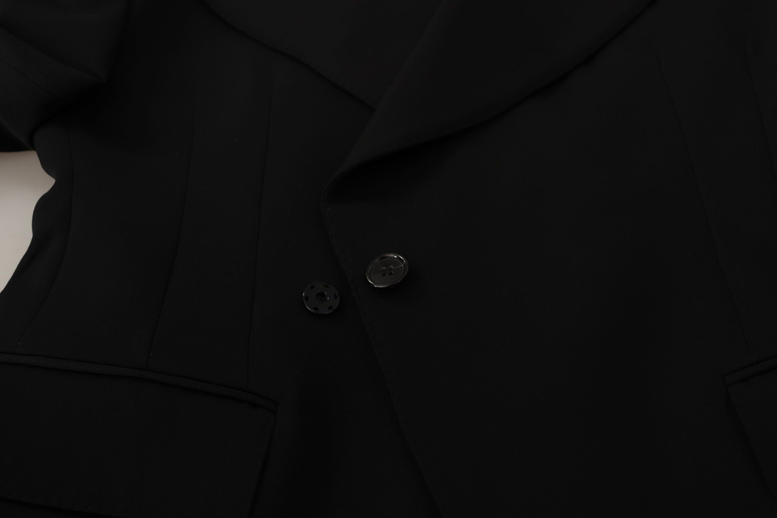 Dolce & Gabbana Black Single-Breasted Wool Jacket Blazer-6