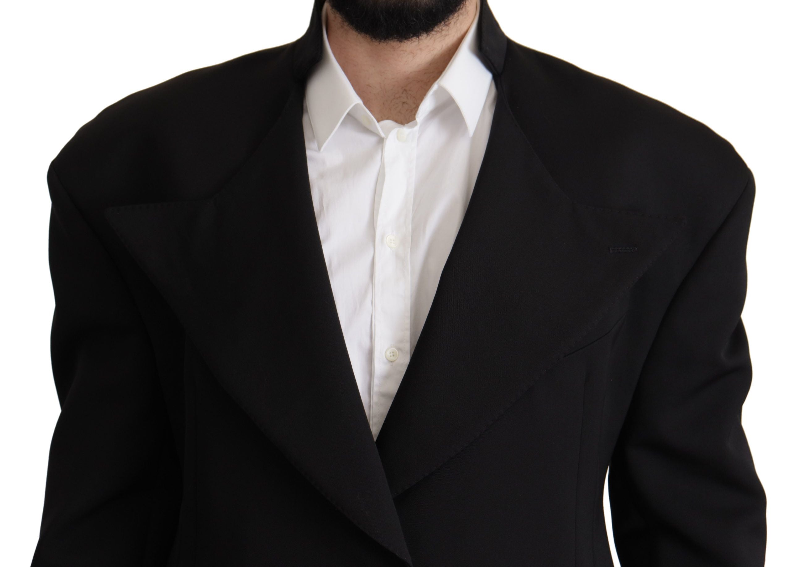 Dolce & Gabbana Black Single-Breasted Wool Jacket Blazer-3
