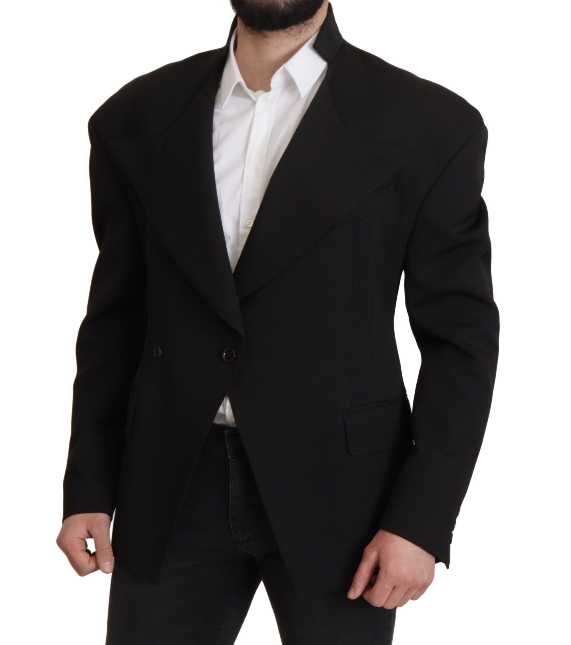 Dolce & Gabbana Black Single-Breasted Wool Jacket Blazer-5