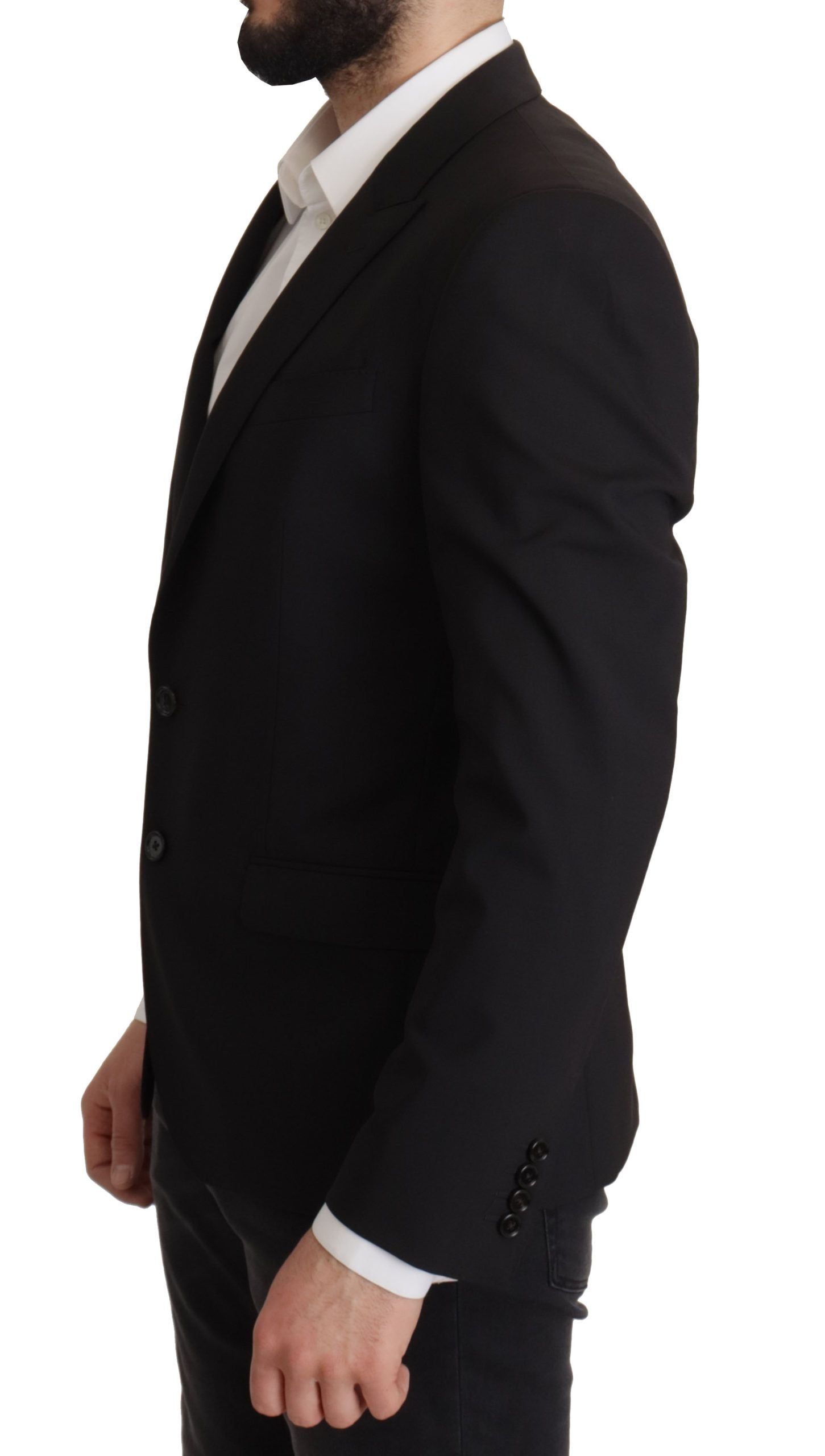 Dolce & Gabbana Black Single-Breasted Jacket MARTINI Blazer-2