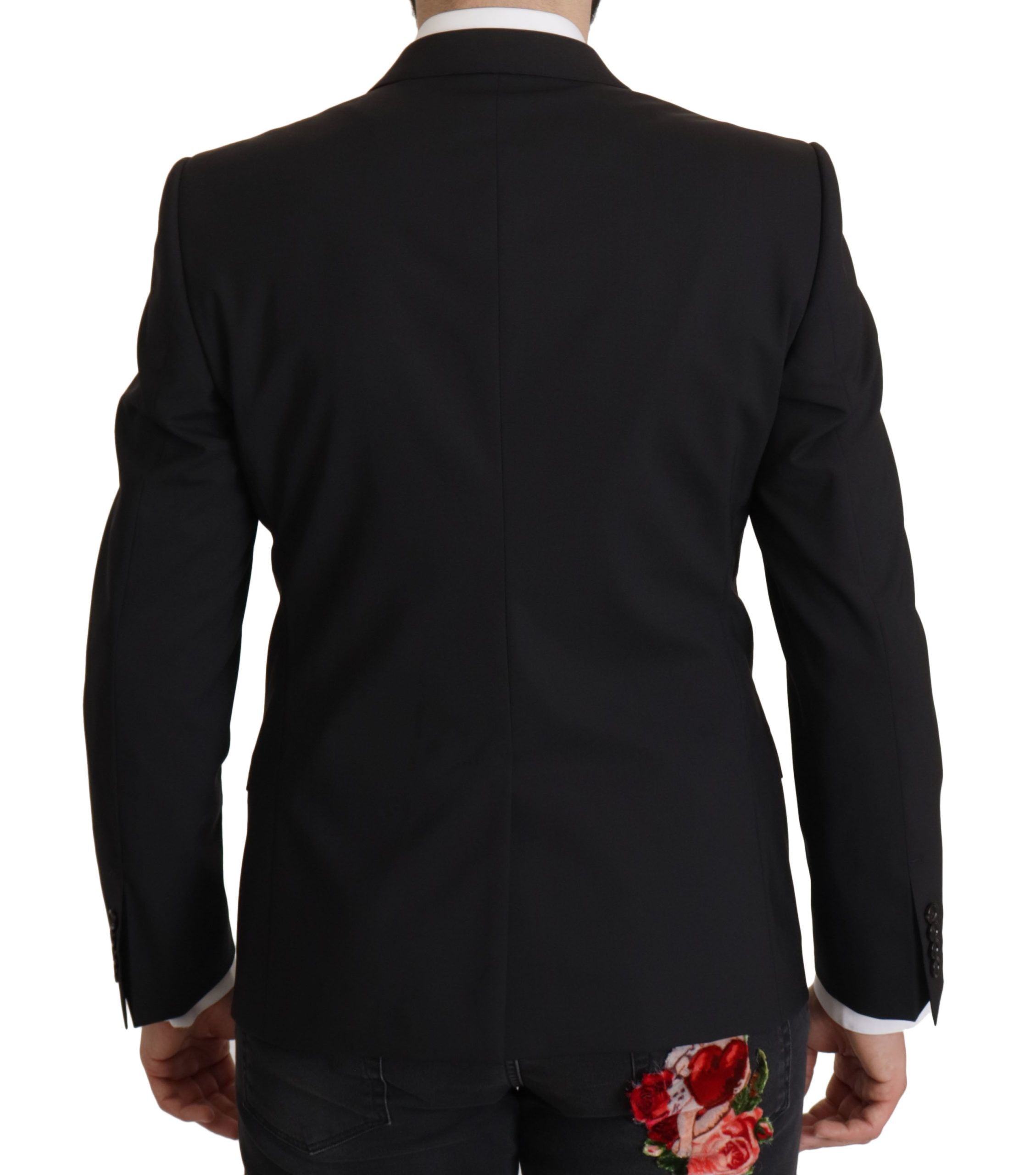 Dolce & Gabbana Black Single-Breasted Jacket MARTINI Blazer-3