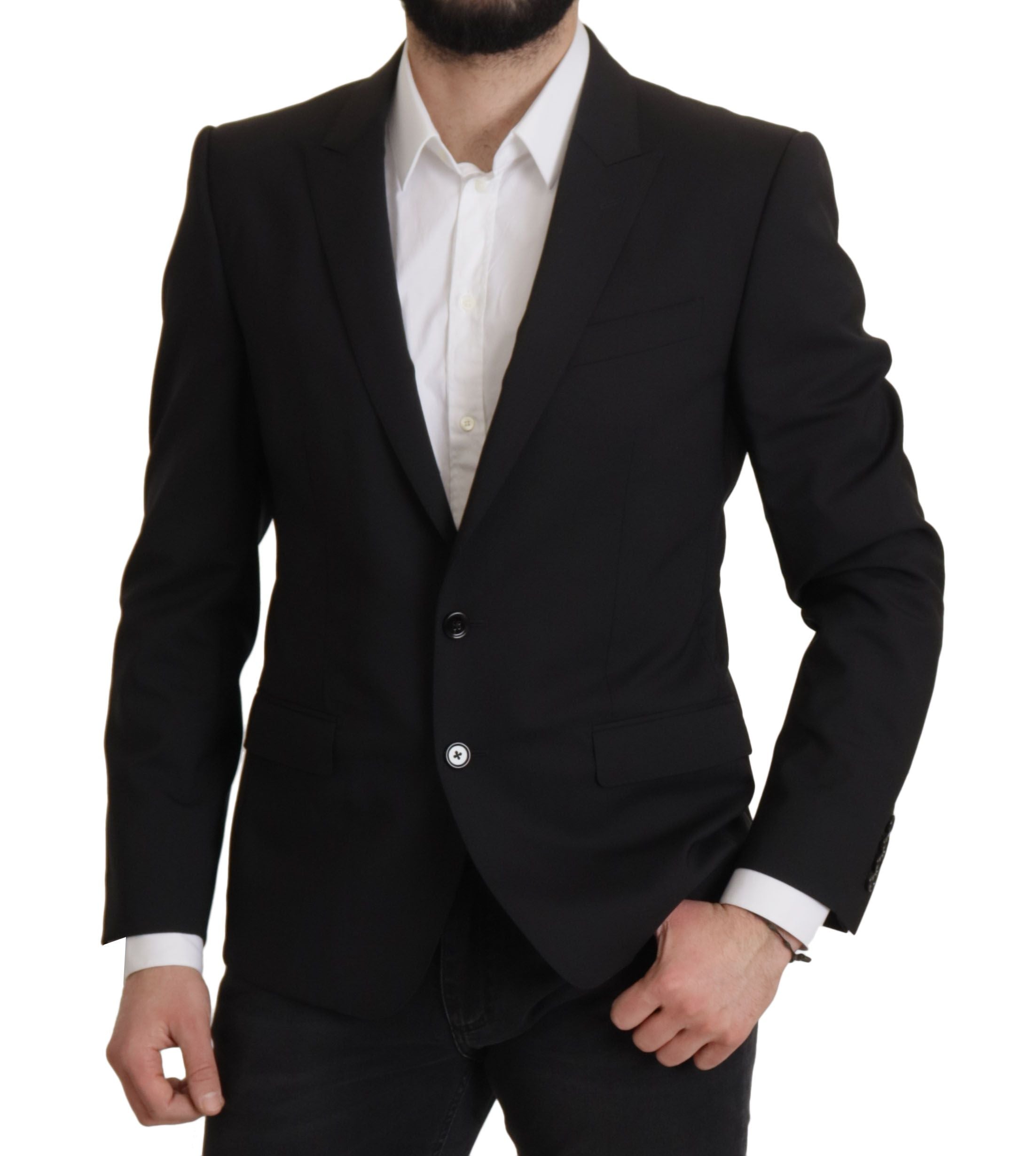 Dolce & Gabbana Black Single-Breasted Jacket MARTINI Blazer-5