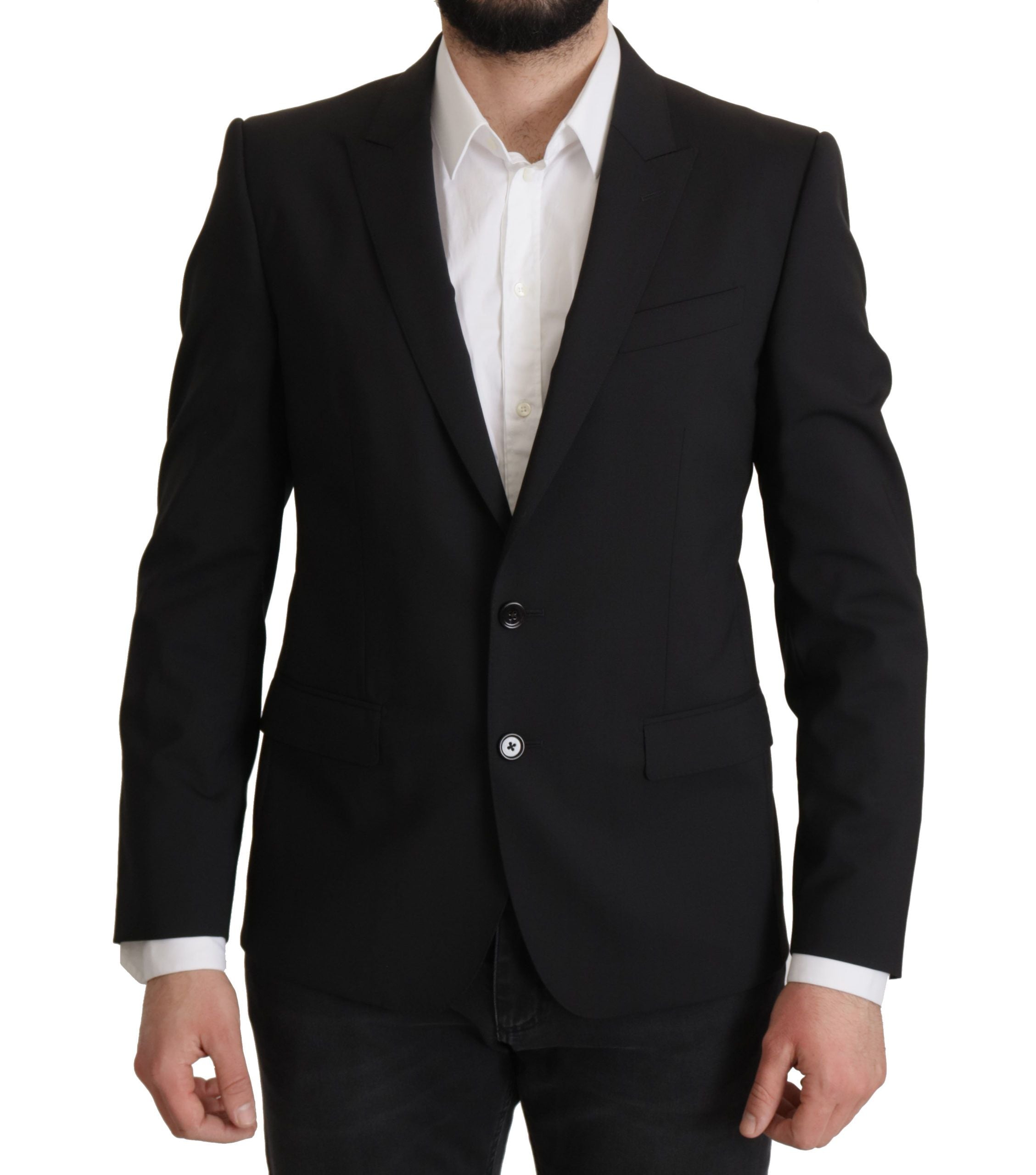 Dolce & Gabbana Black Single-Breasted Jacket MARTINI Blazer-1
