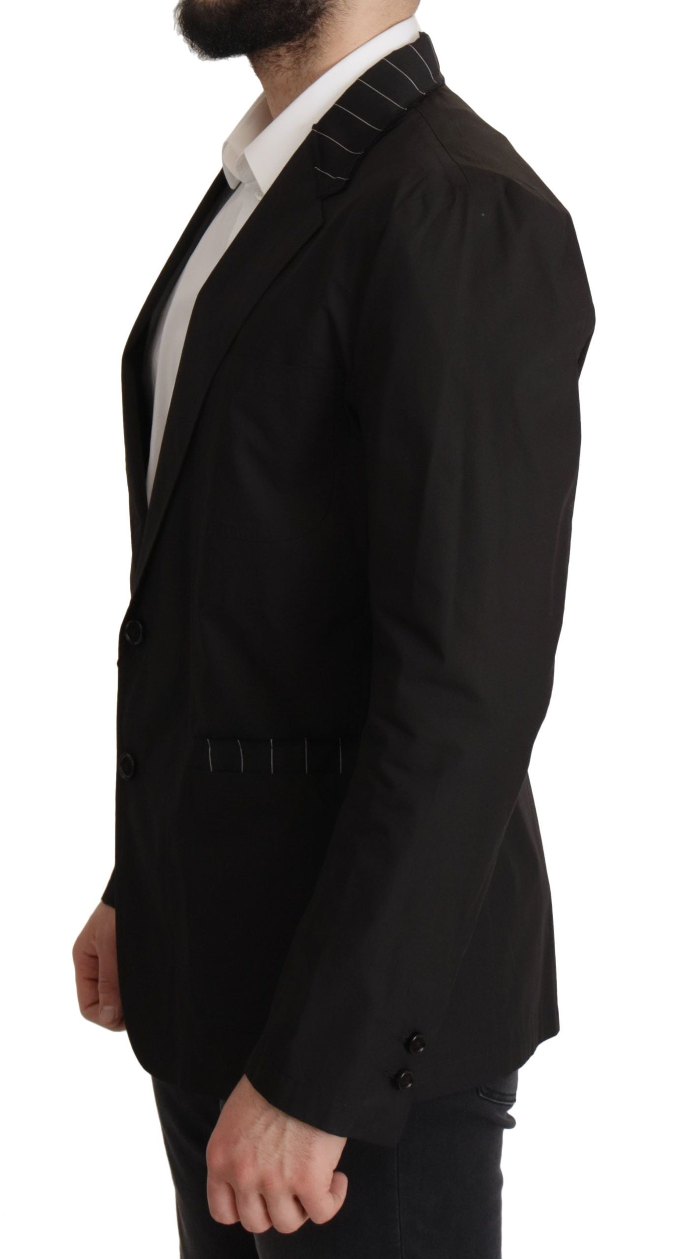 Dolce & Gabbana Black single-breasted cotton blazer jacket-2