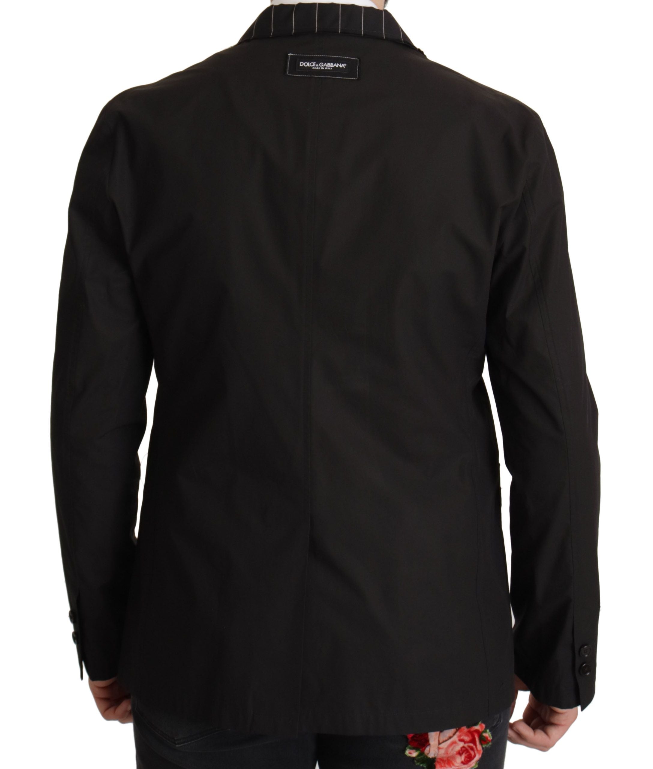 Dolce & Gabbana Black single-breasted cotton blazer jacket-3