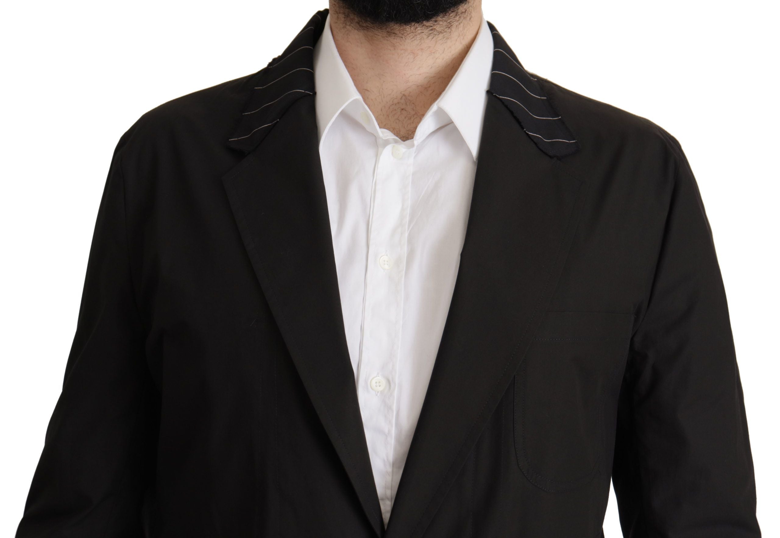 Dolce & Gabbana Black single-breasted cotton blazer jacket-4