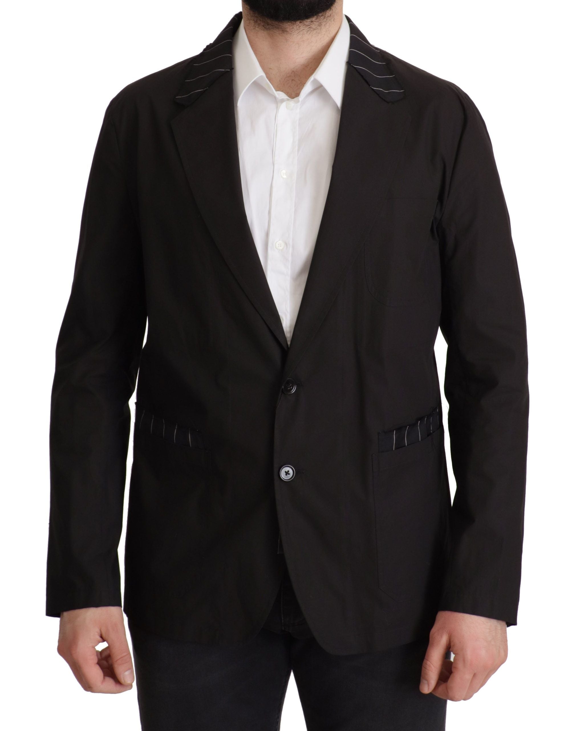 Dolce & Gabbana Black single-breasted cotton blazer jacket-1