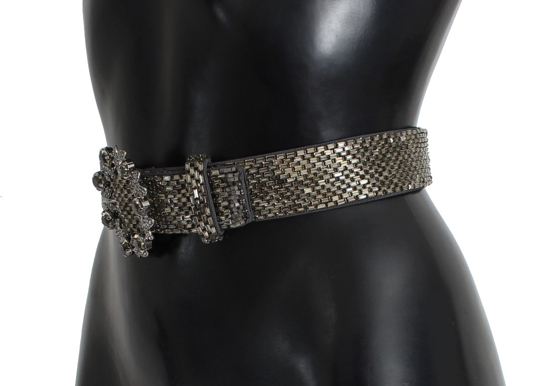 Dolce & Gabbana sequined waist belt with crystal buckle-2