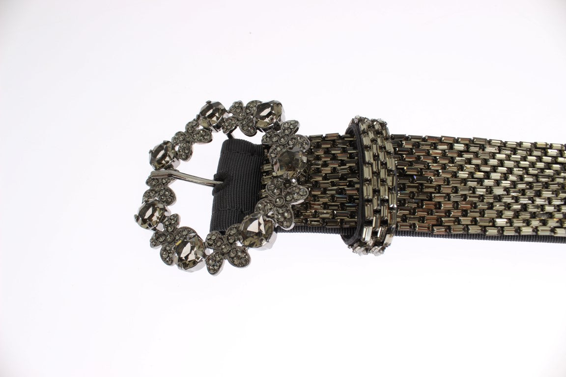 Dolce & Gabbana sequined waist belt with crystal buckle-4