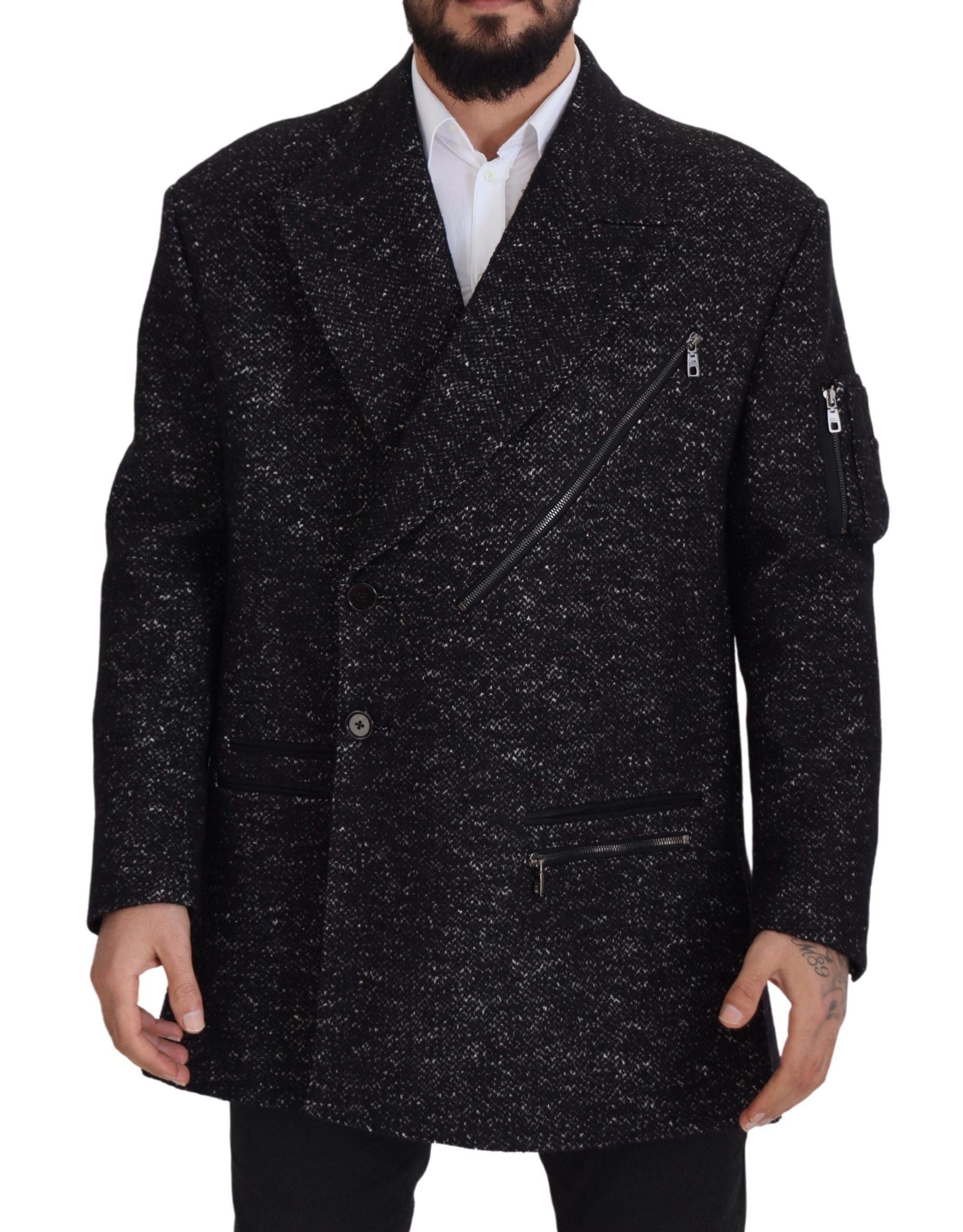 Dolce & Gabbana Black Wool Double-Breasted Men's Jacket-2