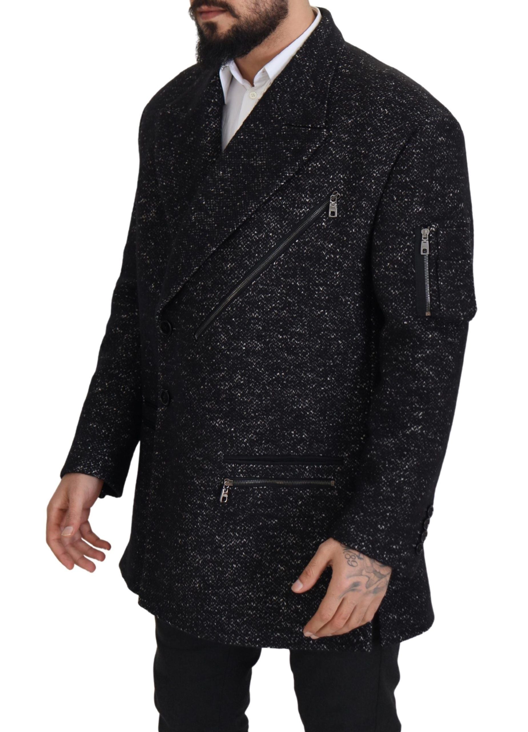 Dolce & Gabbana Black Wool Double-Breasted Men's Jacket-6