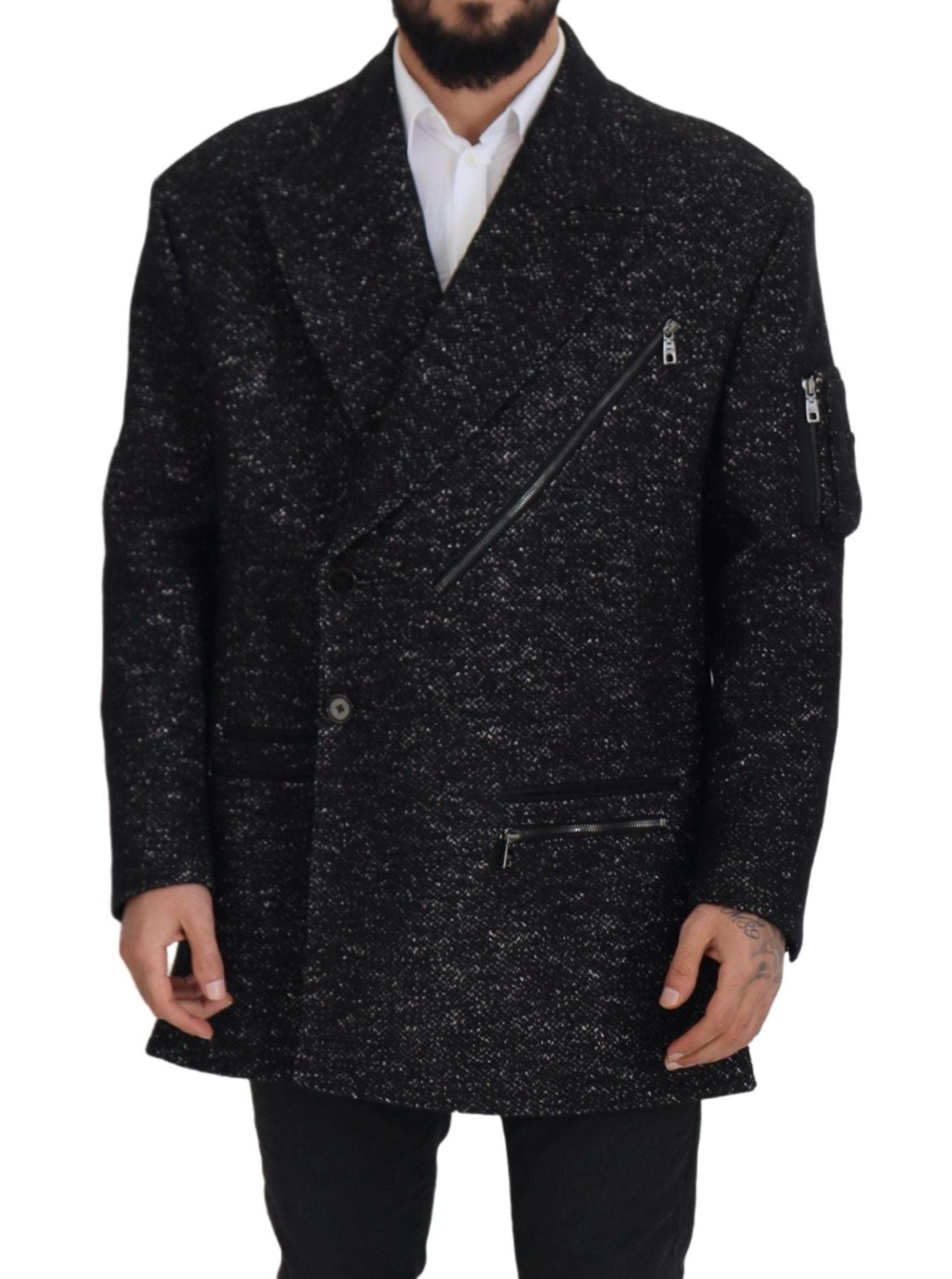 Dolce & Gabbana Black Wool Double-Breasted Men's Jacket