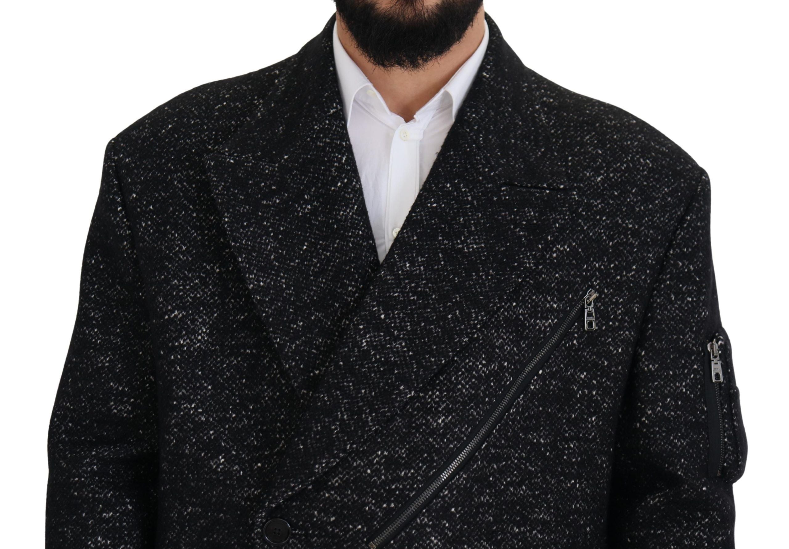 Dolce & Gabbana Black Wool Double-Breasted Men's Jacket-5