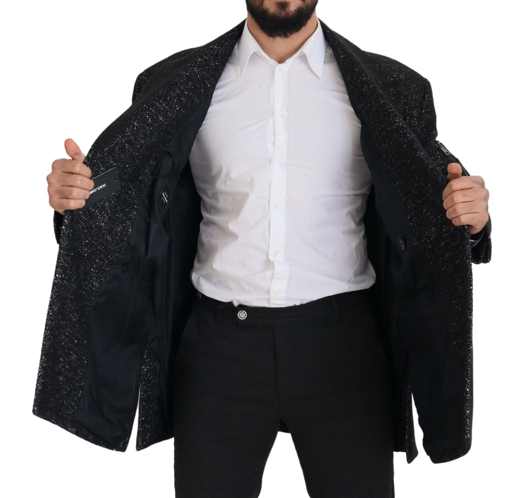 Dolce & Gabbana Black Wool Double-Breasted Men's Jacket-3