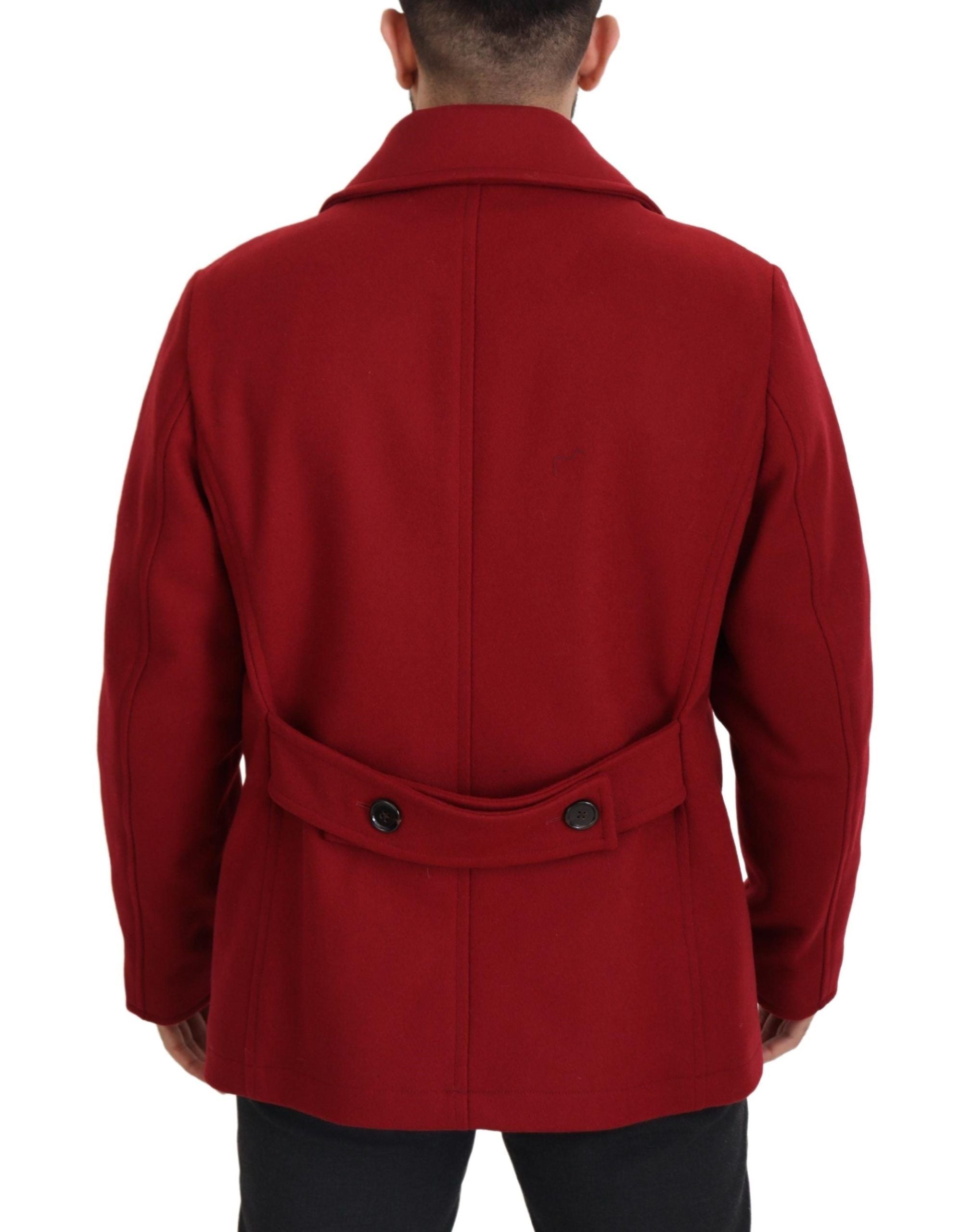Dolce & Gabbana Red Wool Double-Breasted Jacket-3