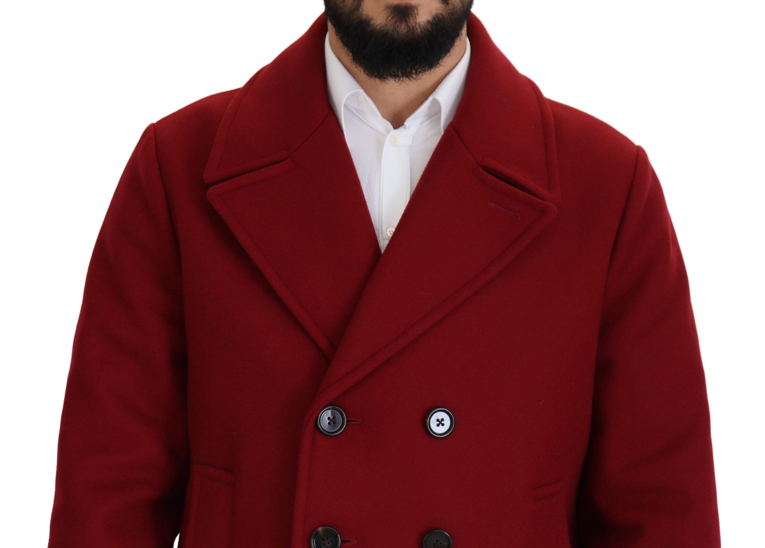 Dolce & Gabbana Red Wool Double-Breasted Jacket-6