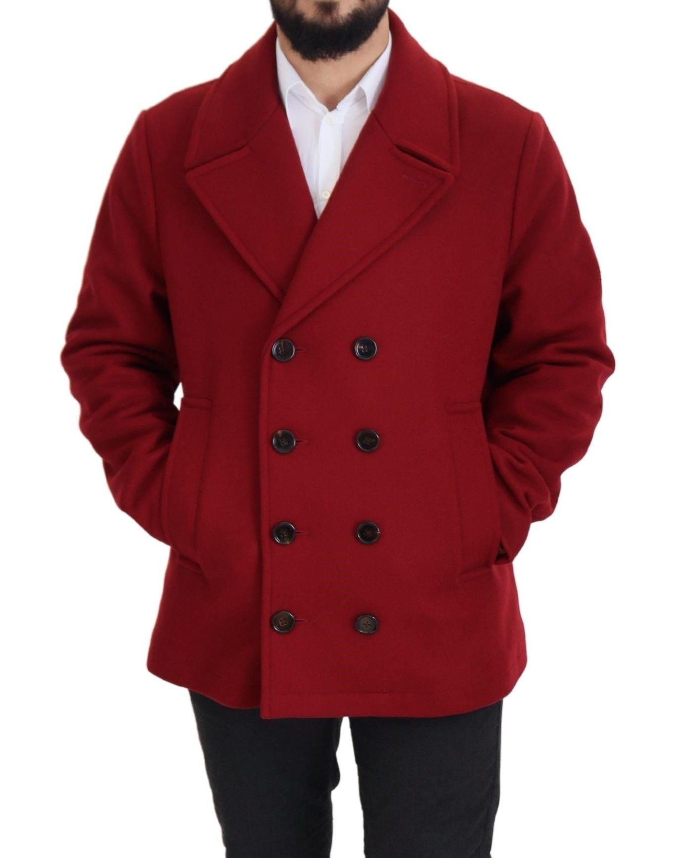 Dolce & Gabbana Red Wool Double-Breasted Jacket-2