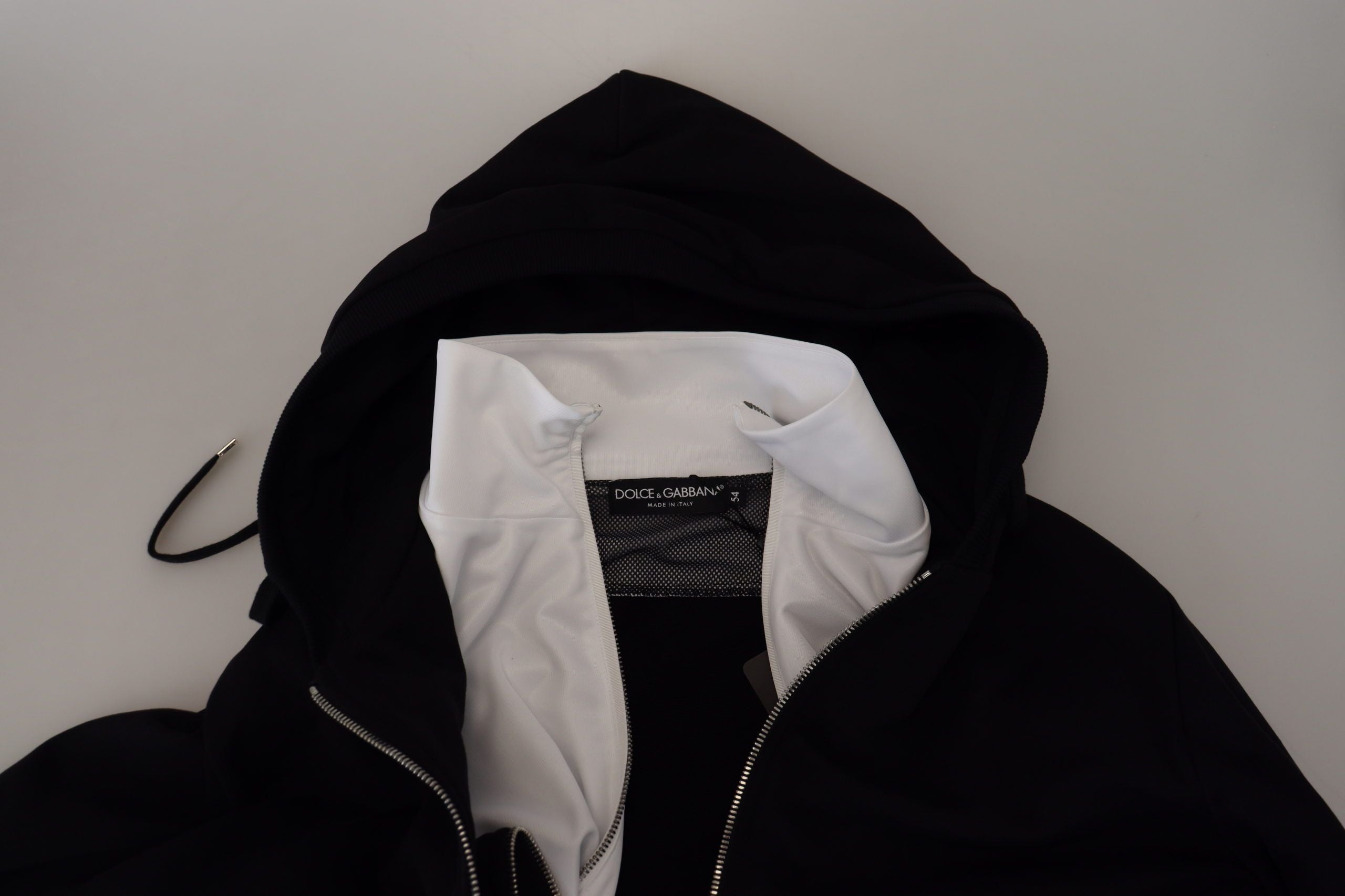 Dolce & Gabbana black polyester jacket with hood and full-length zipper-7