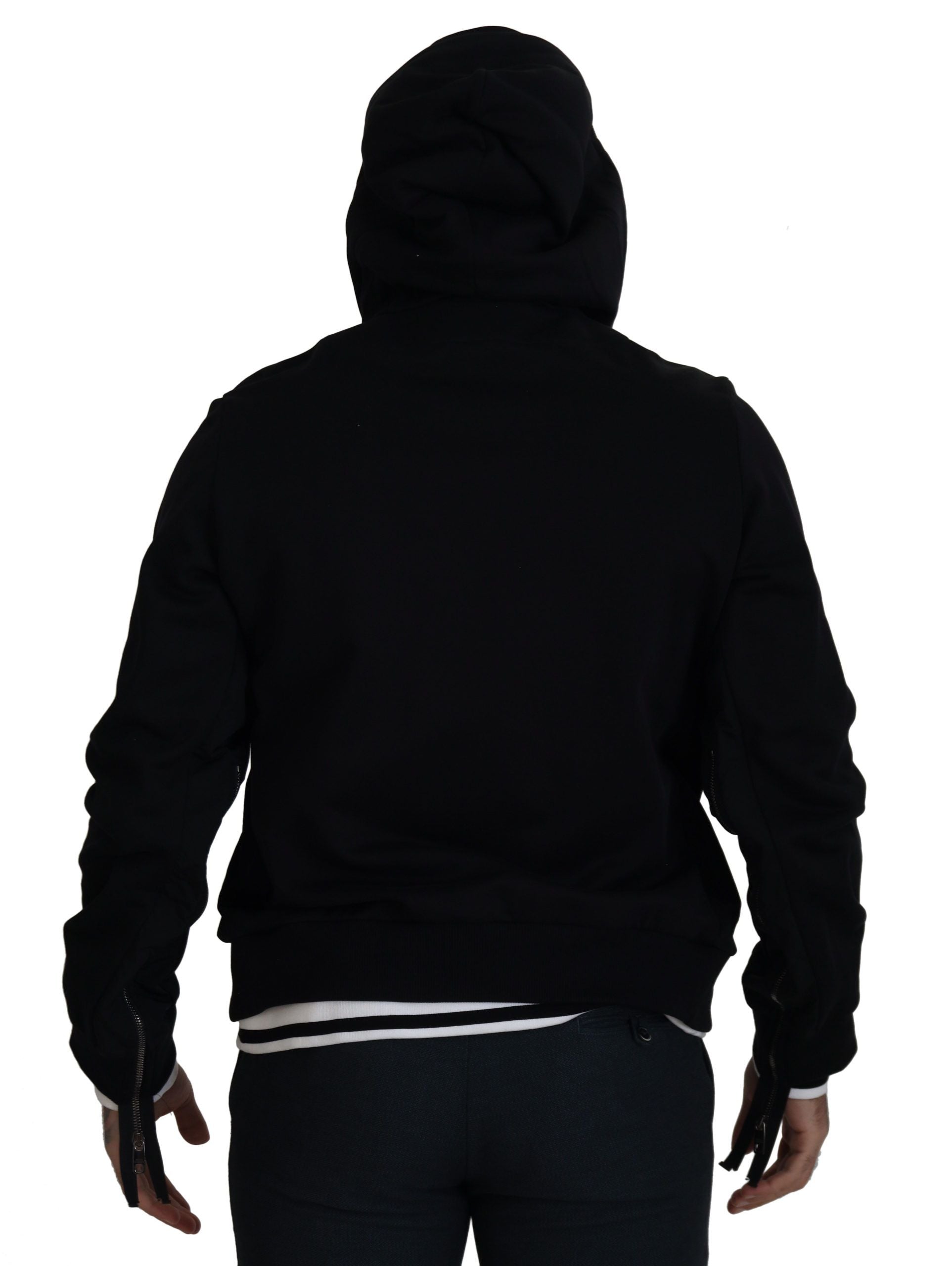 Dolce & Gabbana black polyester jacket with hood and full-length zipper-5
