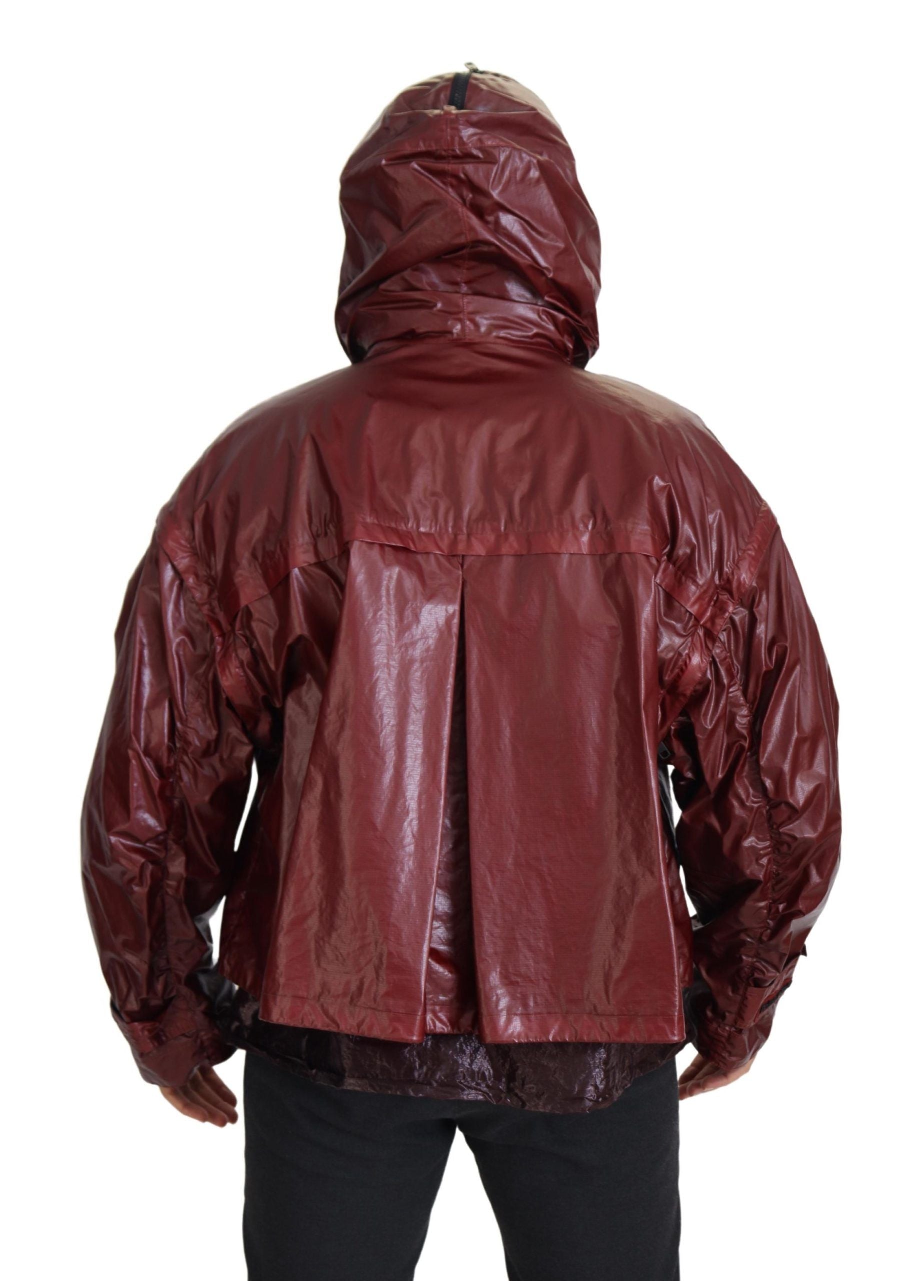 Dolce & Gabbana Bordeaux-colored cotton jacket with hood and zipper-3
