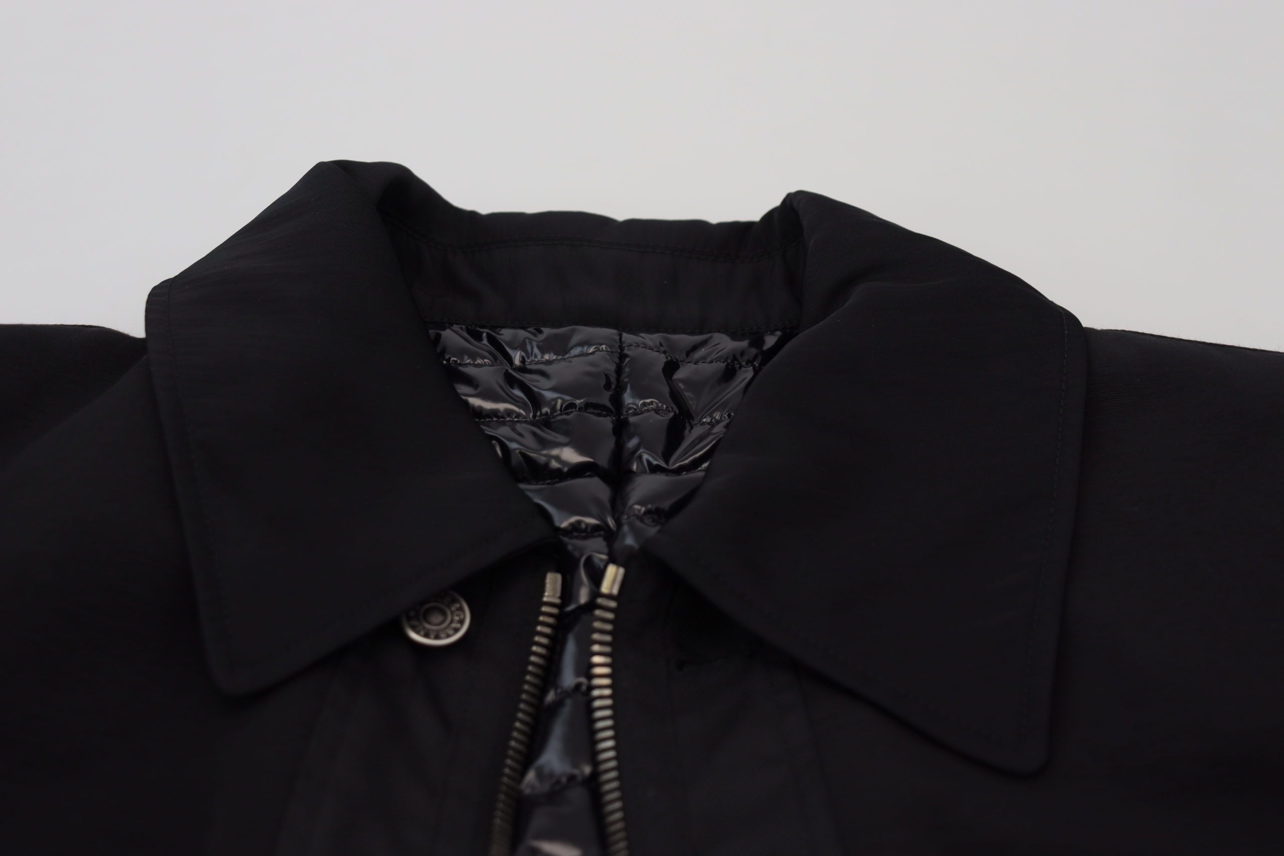 Dolce & Gabbana black jacket with full zip and collar in wool-7