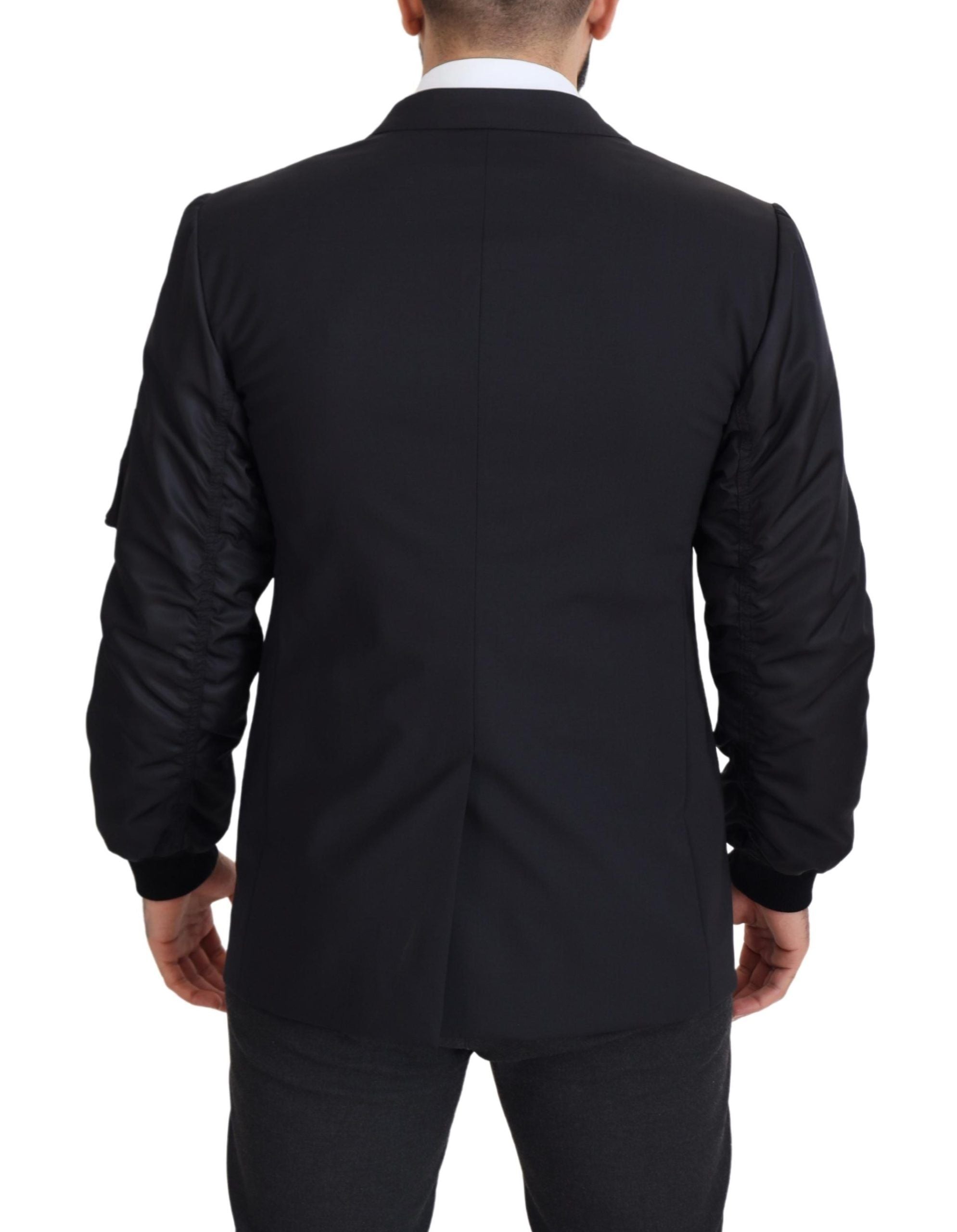 Dolce & Gabbana black long-sleeved jacket with full-length zipper in wool-5