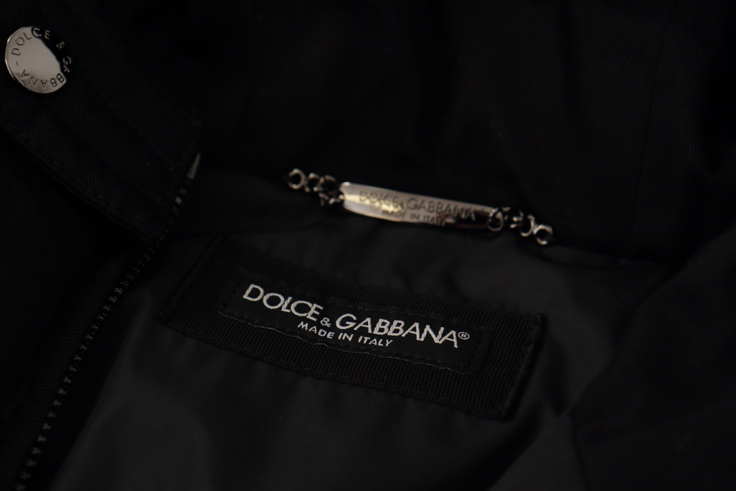 Dolce & Gabbana Black Nylon Parka Coat with Hood Winter Jacket-8