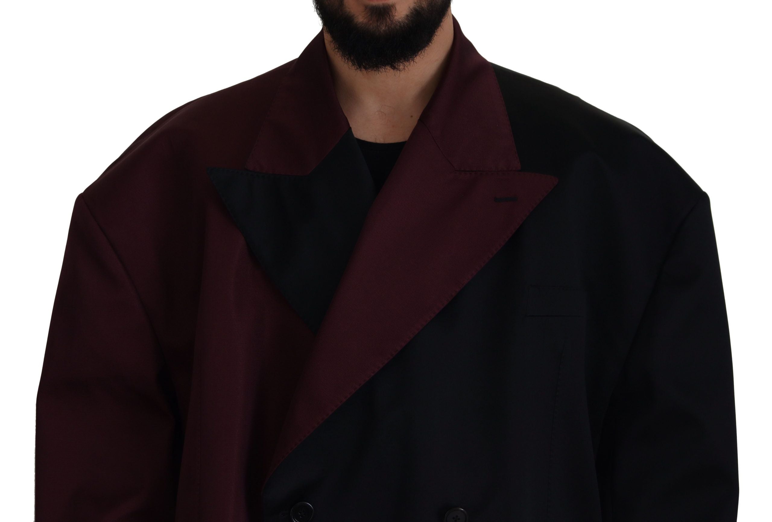 Dolce & Gabbana double-breasted polyester jacket in Bordeaux-3