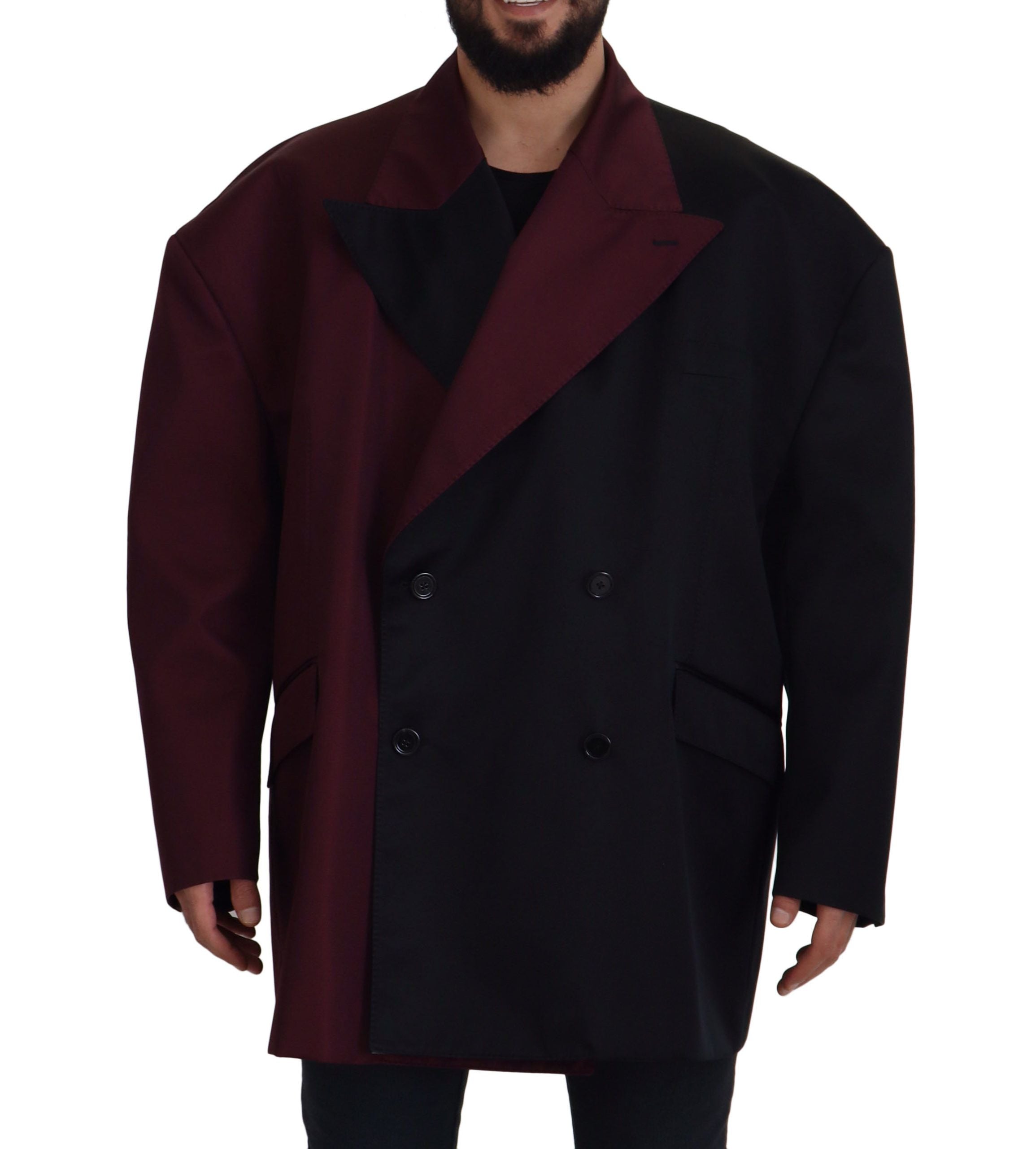 Dolce & Gabbana double-breasted polyester jacket in Bordeaux