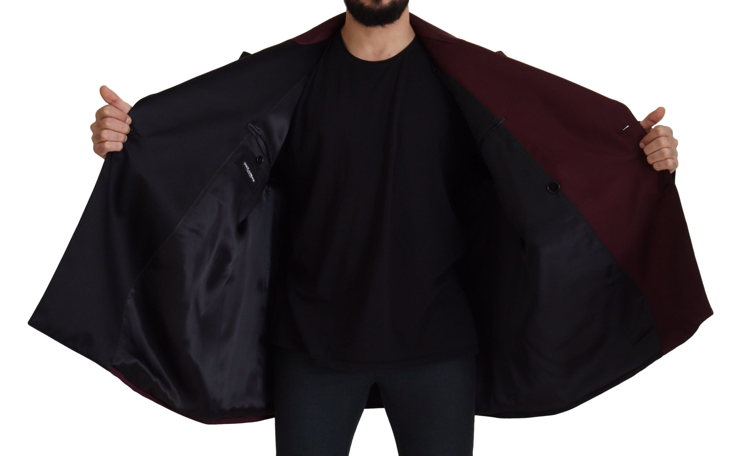 Dolce & Gabbana double-breasted polyester jacket in Bordeaux-5