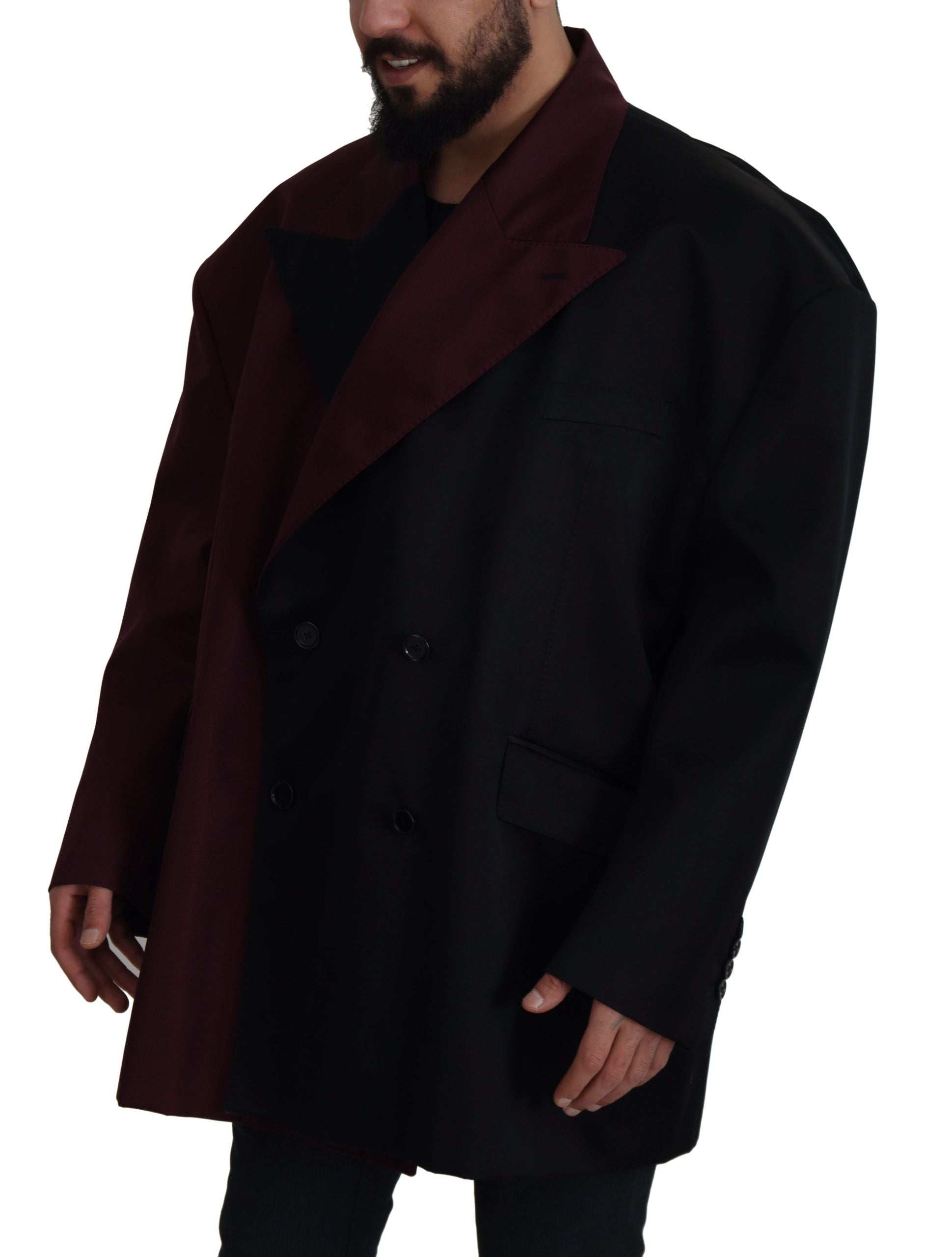 Dolce & Gabbana double-breasted polyester jacket in Bordeaux-6