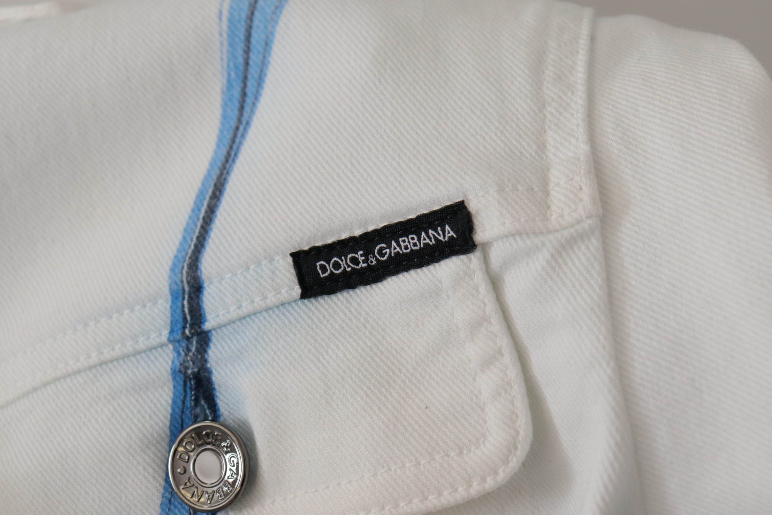 Dolce & Gabbana white denim jacket with logo embroidery, made of cotton-7