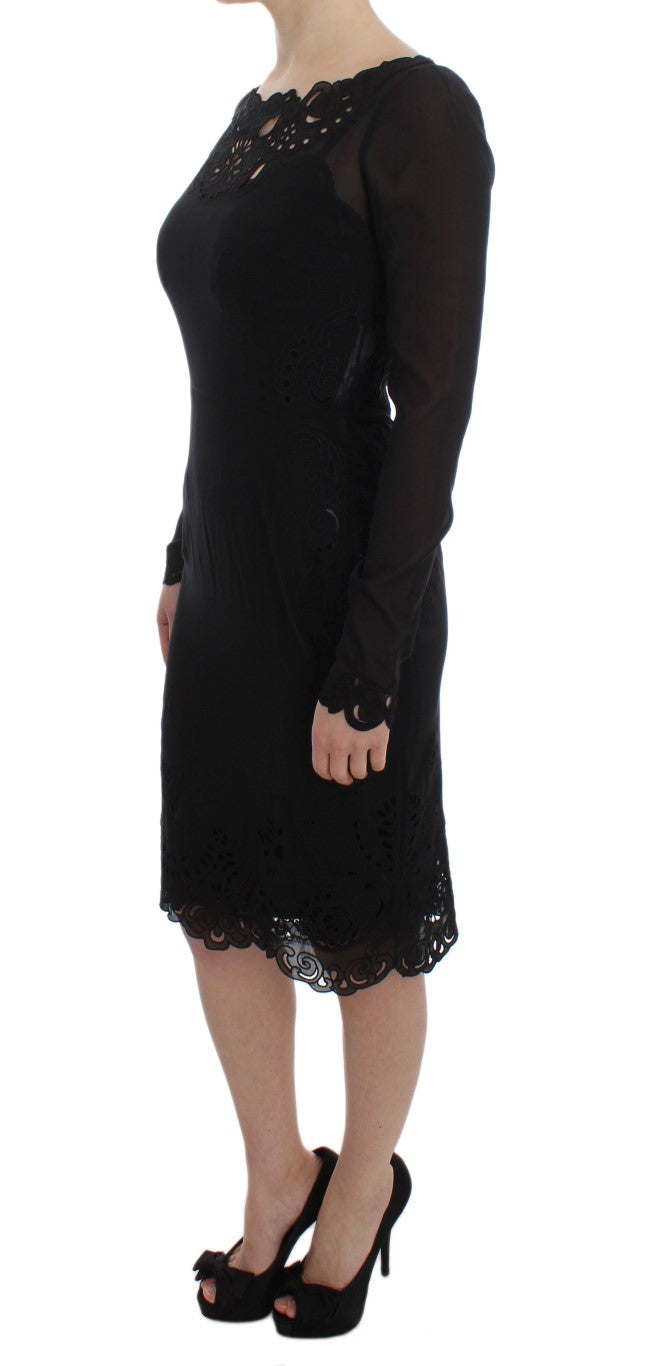 Dolce & Gabbana Black Silk Stretch Sheath Dress-2